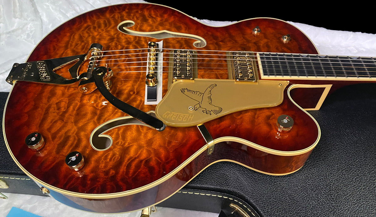 NEW! Gretsch G6136TGQM-59 Limited Edition Quilt Classic Falcon - AAAAA Quilt WOW - Bigsby - Forge Glow - 8.2lbs - Authorized Dealer - G06934 (Copy)
