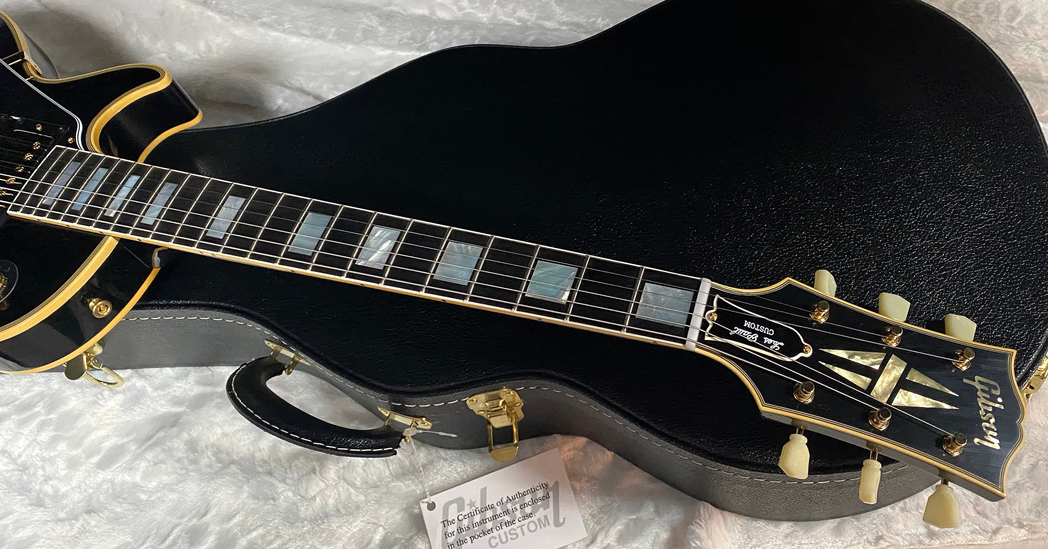 NEW! Gibson Custom Shop Historic 3-Pickup '57 Les Paul Custom Black Beauty - Left Handed - Ebony VOS - Authorized Dealer - 9.9lbs - G06338