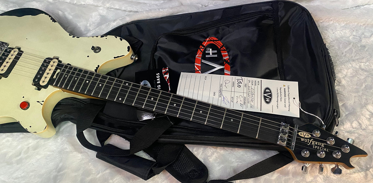 NEW ! EVH Limited Edition Wolfgang Special Striped Series, Ebony Fingerboard, Distressed Ivory - 7lbs - Authorized Dealer - G07649
