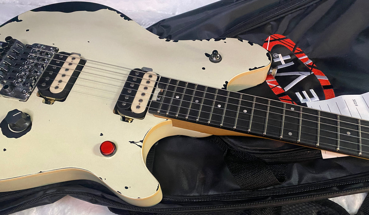NEW ! EVH Limited Edition Wolfgang Special Striped Series, Ebony Fingerboard, Distressed Ivory - 7lbs - Authorized Dealer - G07651