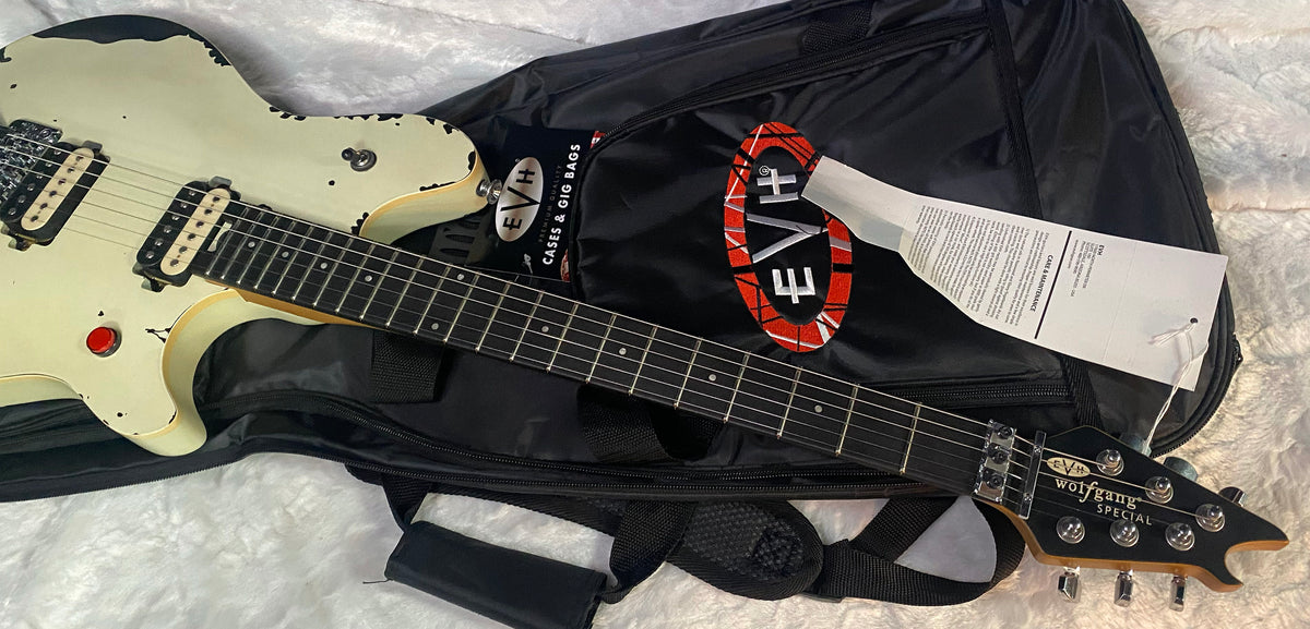 NEW ! EVH Limited Edition Wolfgang Special Striped Series, Ebony Fingerboard, Distressed Ivory - 7lbs - Authorized Dealer - G07651