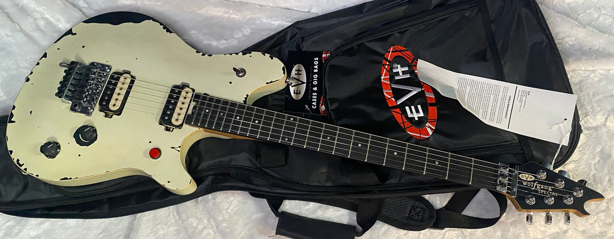 NEW ! EVH Limited Edition Wolfgang Special Striped Series, Ebony Fingerboard, Distressed Ivory - 7lbs - Authorized Dealer - G07651