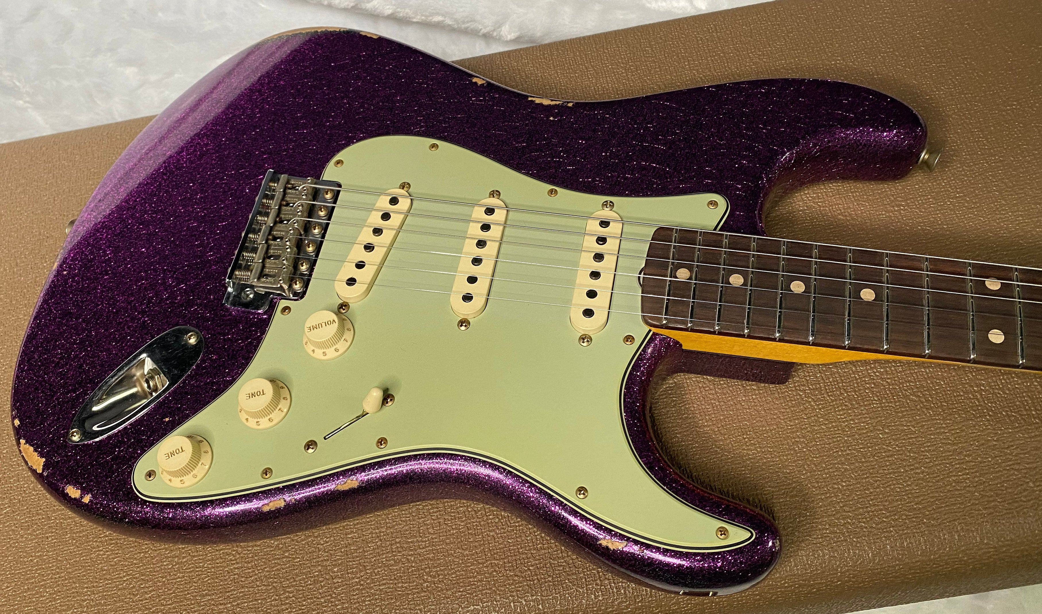 NEW! Fender Custom Shop 1960 Stratocaster Relic - Magenta Sparkle - Matching Peg Head - Handwound Pick-Ups - 7.9 lbs - Authorized Dealer - G07040