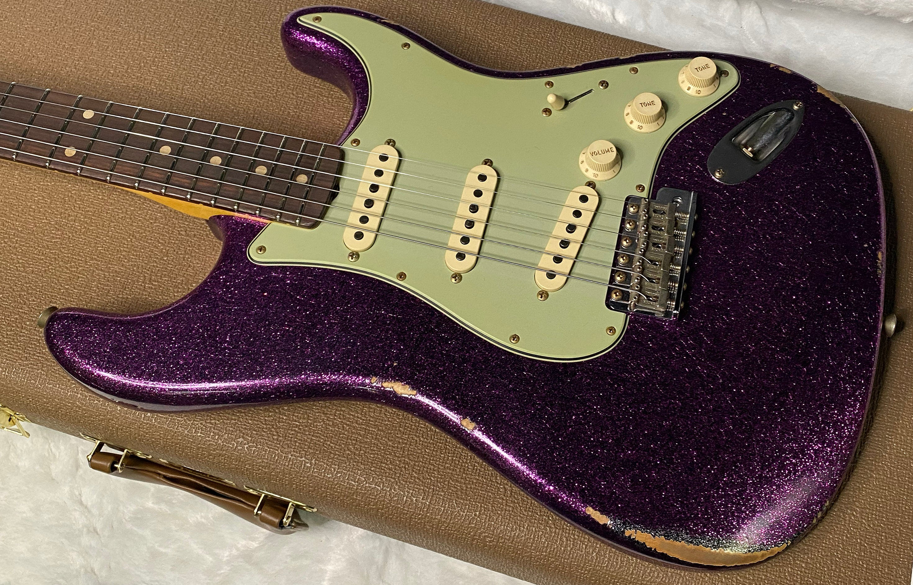 NEW! Fender Custom Shop 1960 Stratocaster Relic - Magenta Sparkle - Matching Peg Head - Handwound Pick-Ups - 7.9 lbs - Authorized Dealer - G07040