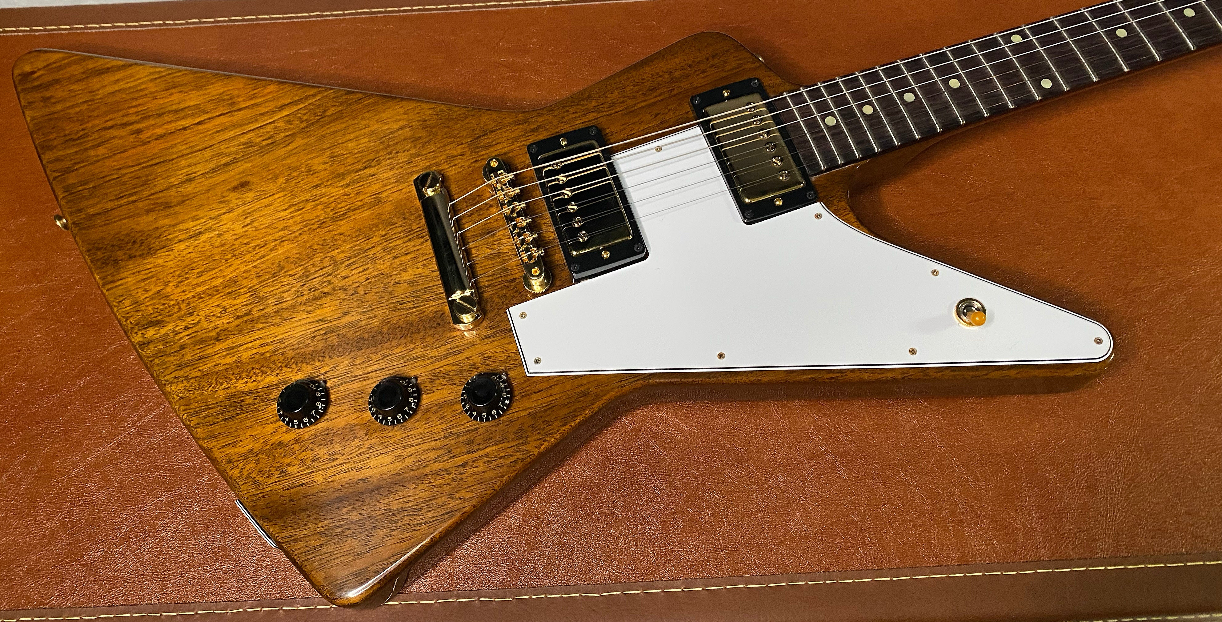NEW! Gibson Custom 1958 Mahogany Explorer Reissue Electric Guitar - Antique Natural, VOS - Authorized Dealer - Only 8.2lbs - G06325