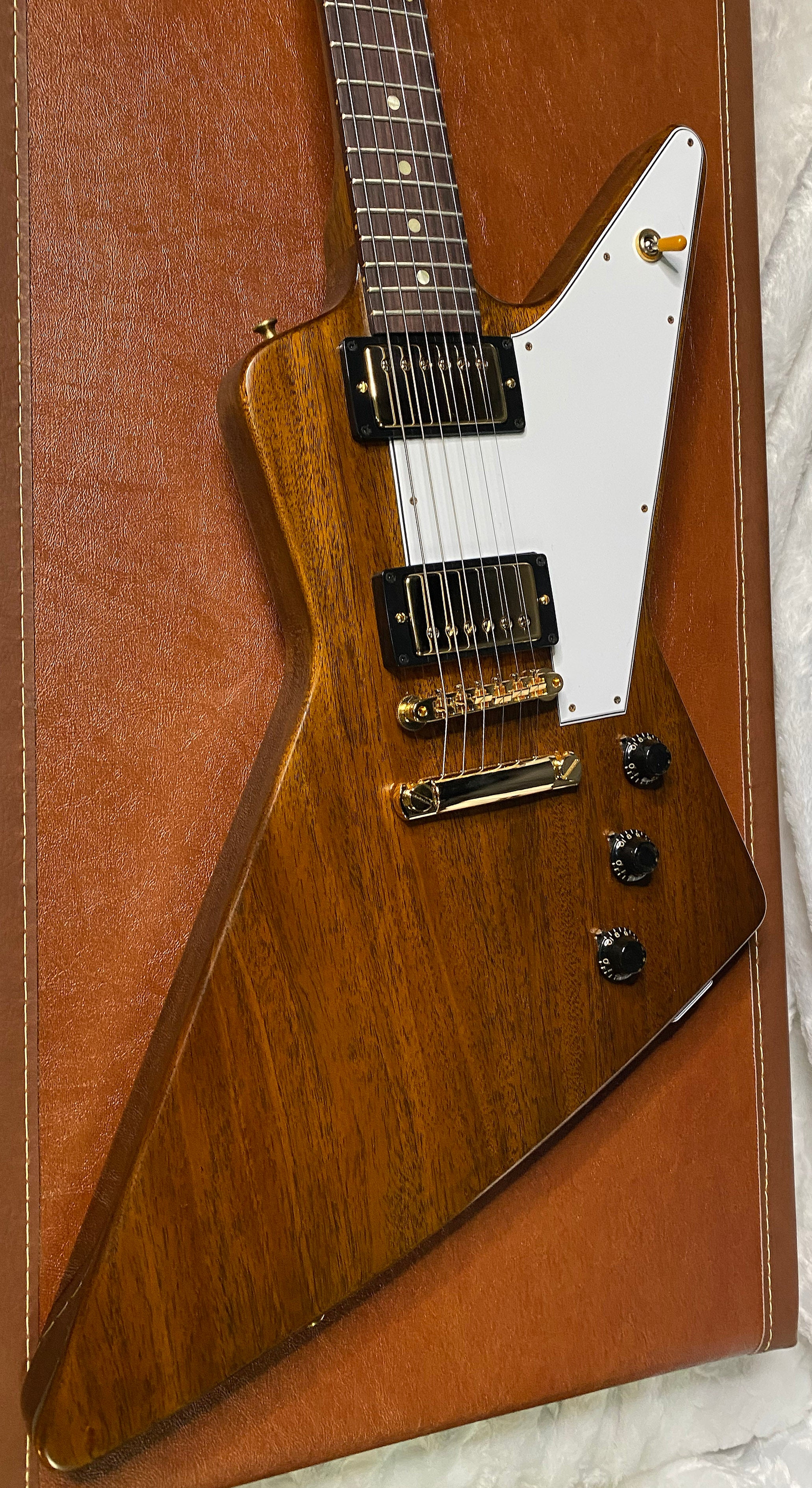 NEW! Gibson Custom 1958 Mahogany Explorer Reissue Electric Guitar - Antique Natural, VOS - Authorized Dealer - Only 8.2lbs - G06325