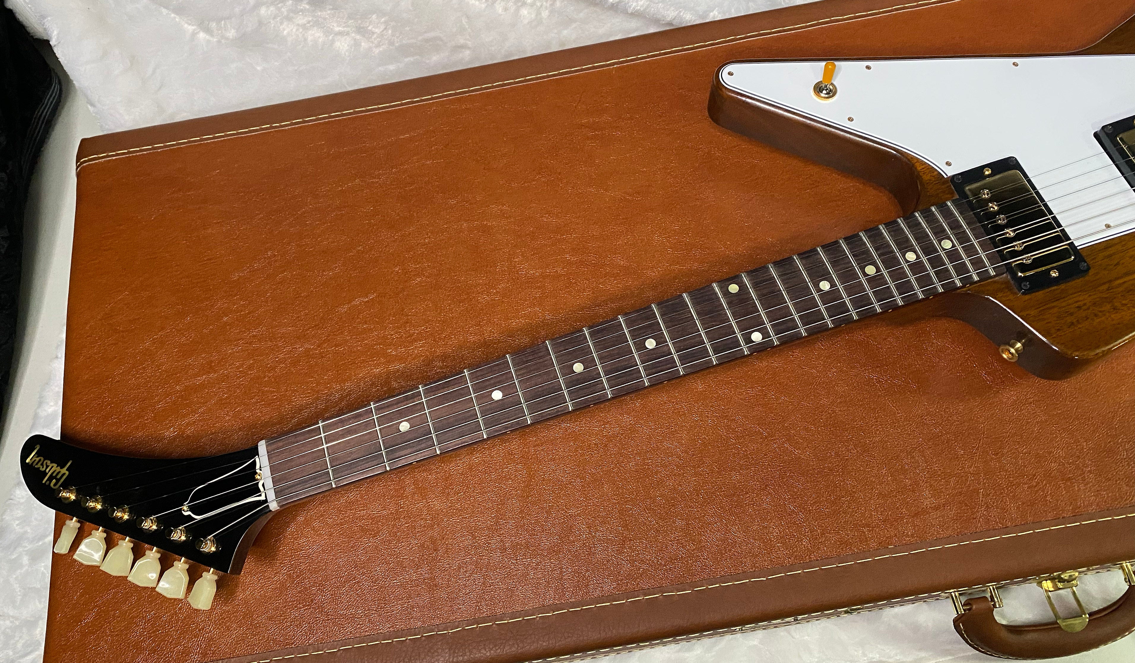 NEW! Gibson Custom 1958 Mahogany Explorer Reissue Electric Guitar - Antique Natural, VOS - Authorized Dealer - Only 8.2lbs - G06325