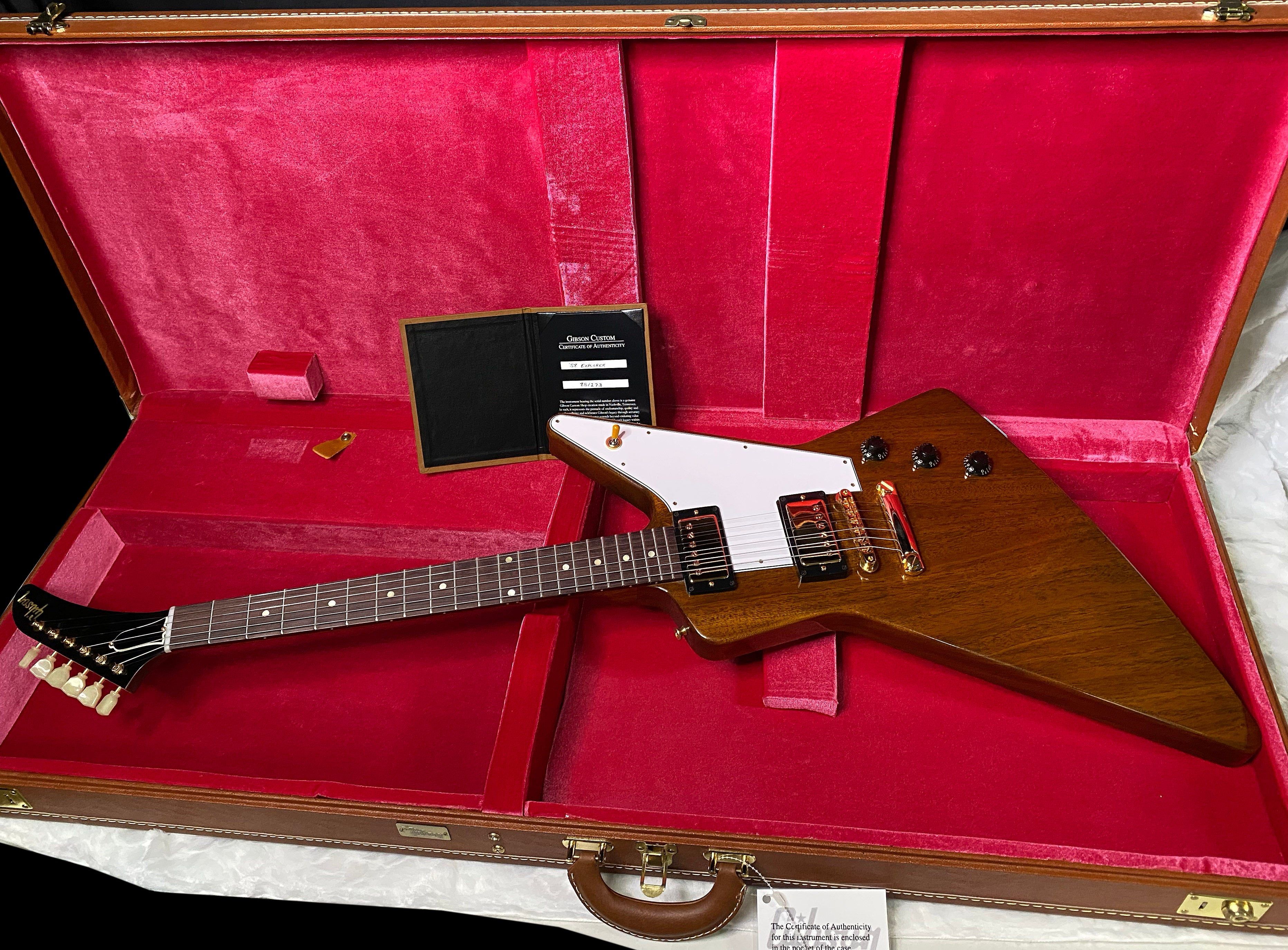 NEW! Gibson Custom 1958 Mahogany Explorer Reissue Electric Guitar - Antique Natural, VOS - Authorized Dealer - Only 8.2lbs - G06325