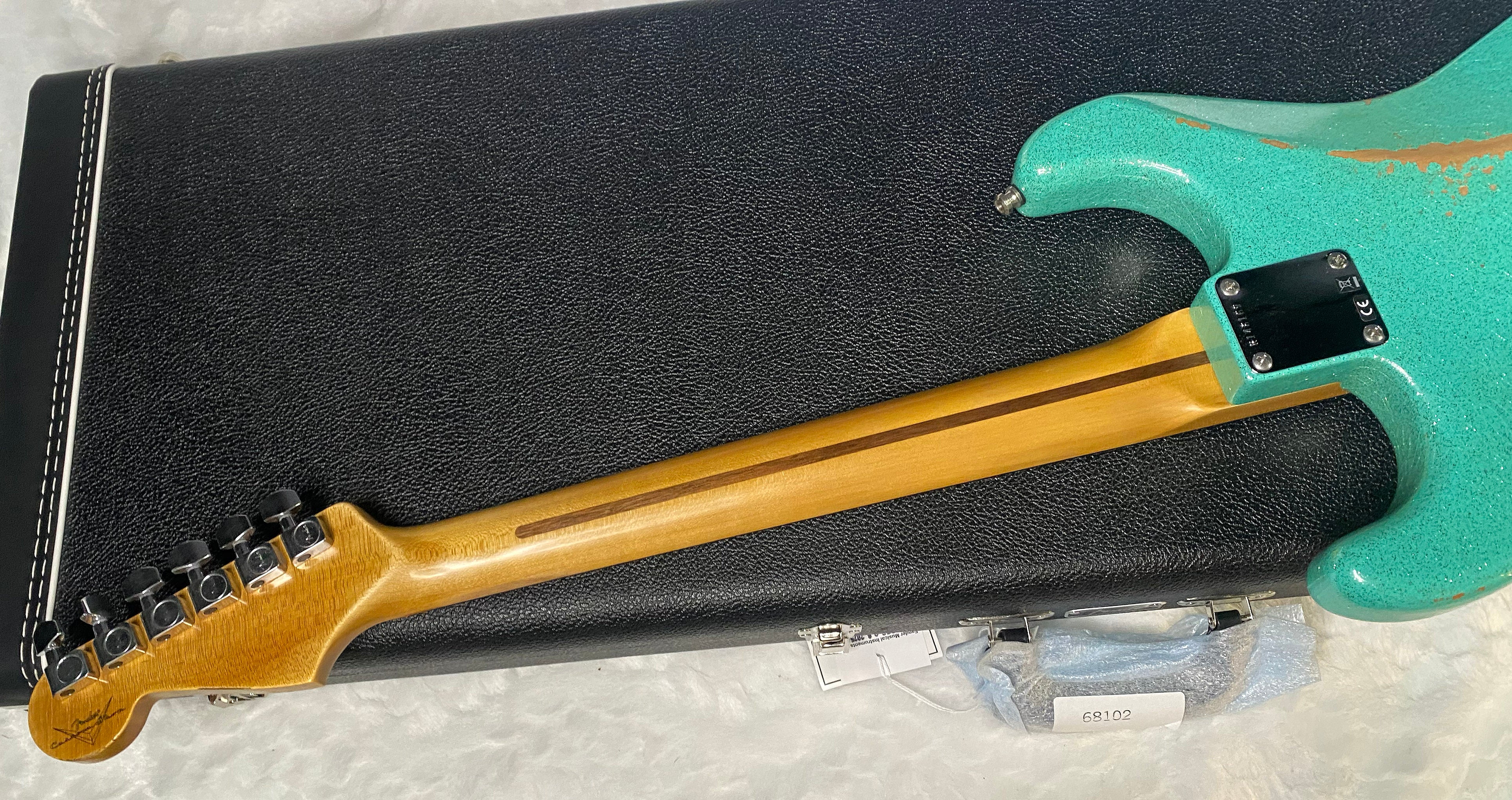 NEW! Fender Custom Shop Custom Deluxe HSS S-1 Stratocaster Relic - Seafoam Green Sparkle - Authorized Dealer - 7.9 lbs - G06386