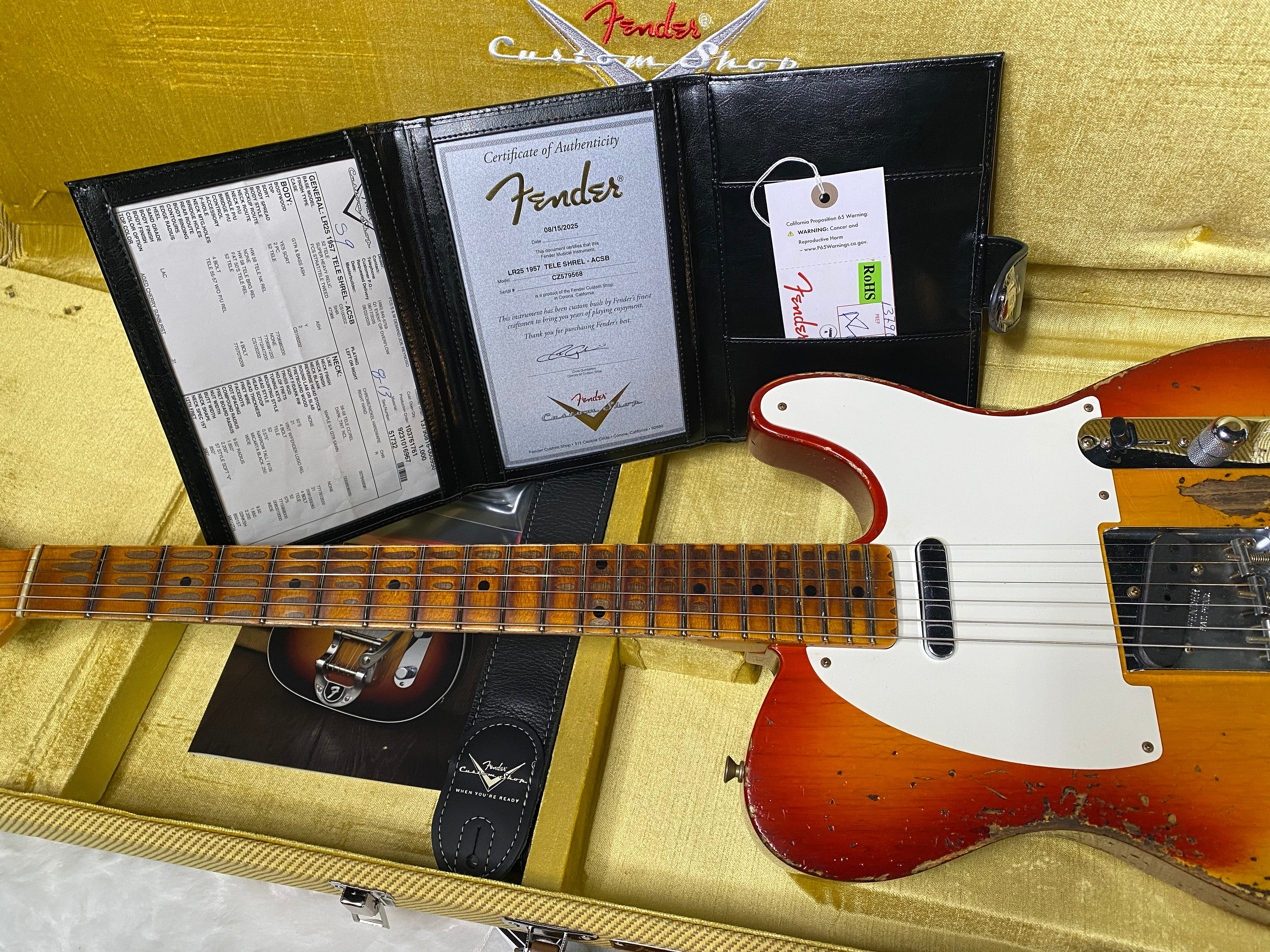 NEW! Fender 1957 Telecaster Custom Shop Reissue - Super Heavy Relic - Limited Edition - Aged Cherry Sunburst - Only 7 lbs - Handwound PIck-Ups - Authorized Dealer - G06375