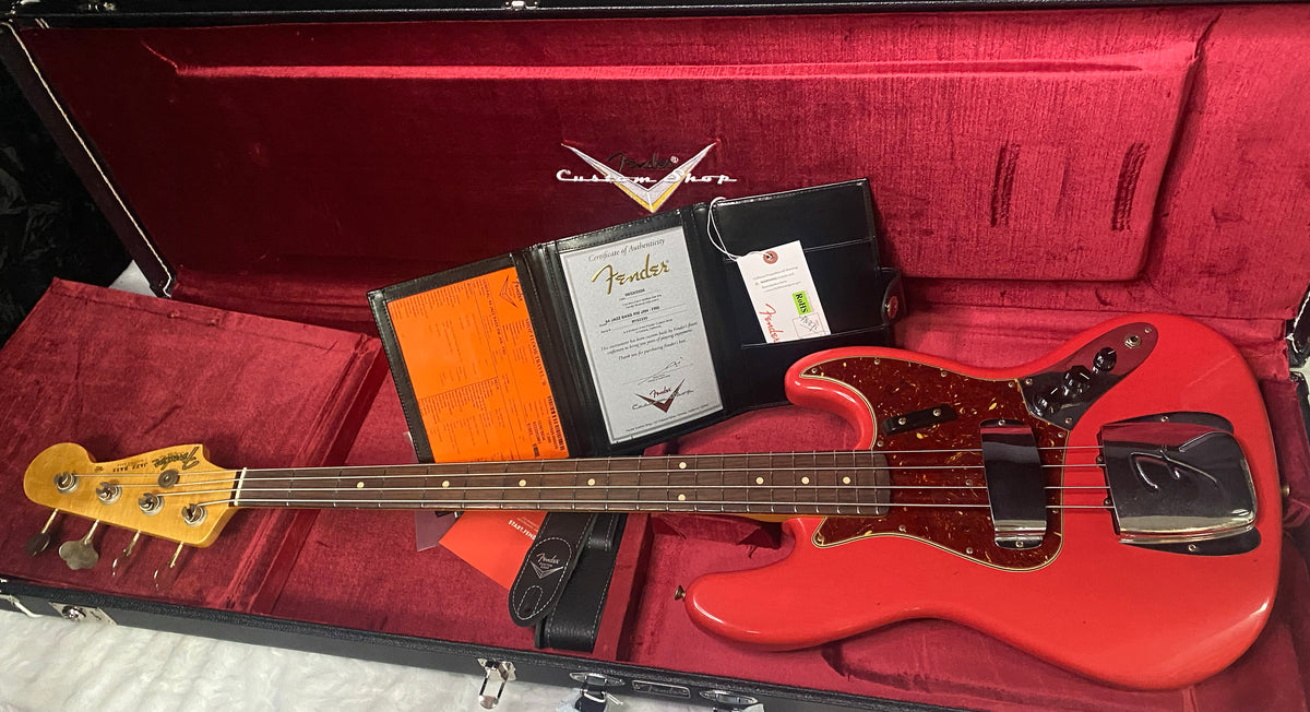 NEW! Fender Custom Shop 64 Jazz Bass Journeyman Relic - Fiesta Red - 9.4 lbs - Authorized Dealer - G07793