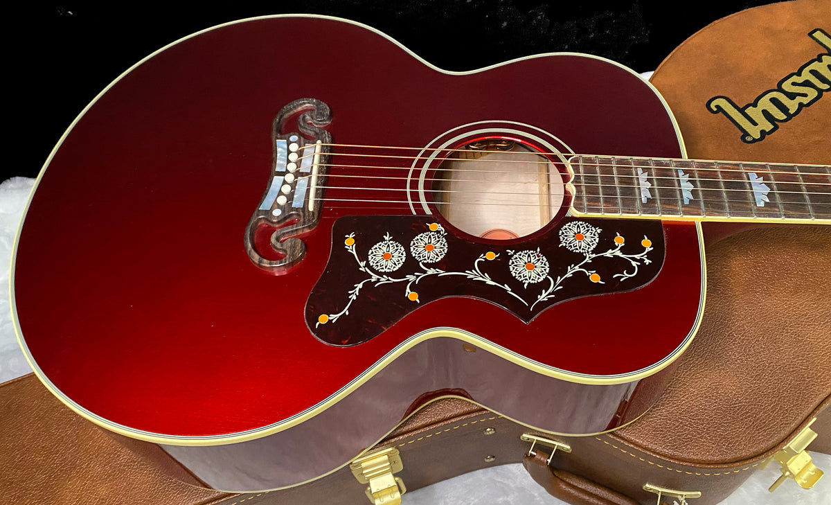 NEW! ! Gibson Custom Acoustic SJ-200 Custom Shop Acoustic-Electric Guitar - Burgundy Mist - Authorized Dealer - 5 lbs - G07806