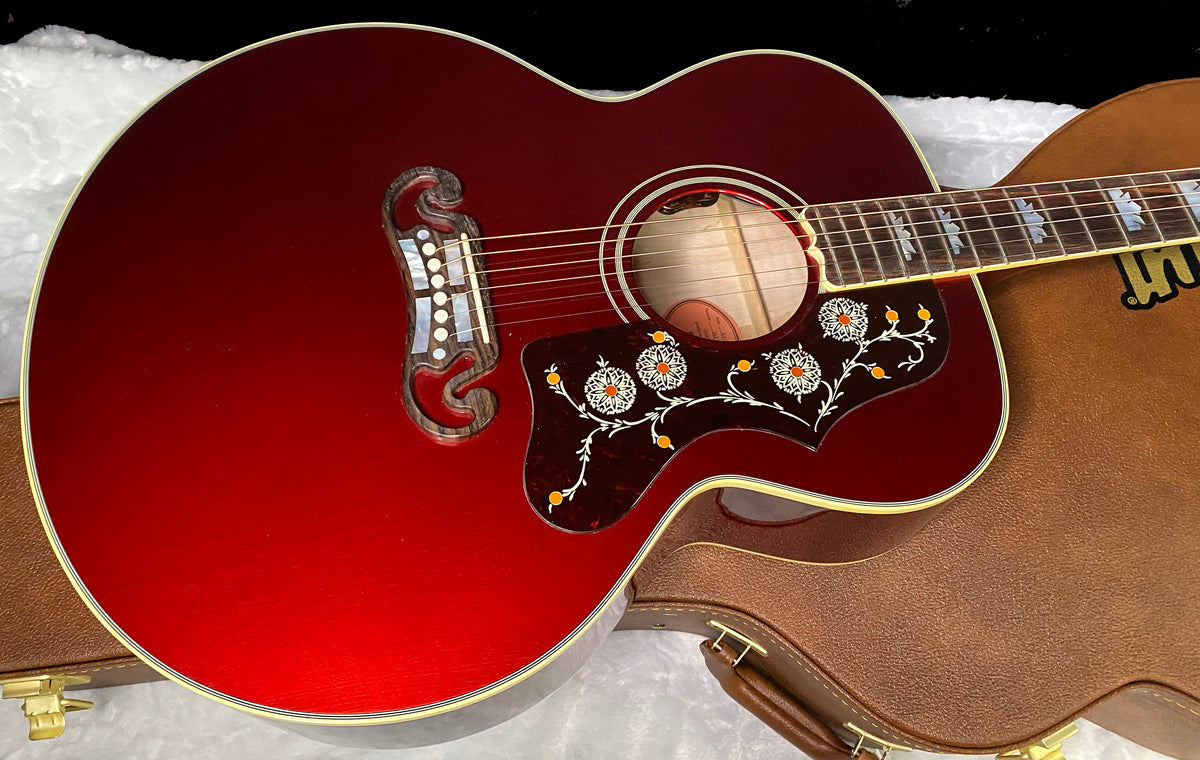 NEW! ! Gibson Custom Acoustic SJ-200 Custom Shop Acoustic-Electric Guitar - Burgundy Mist - Authorized Dealer - 5 lbs - G07806