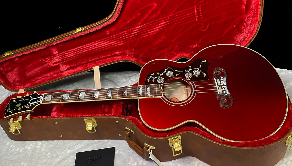 NEW! ! Gibson Custom Acoustic SJ-200 Custom Shop Acoustic-Electric Guitar - Burgundy Mist - Authorized Dealer - 5 lbs - G07806