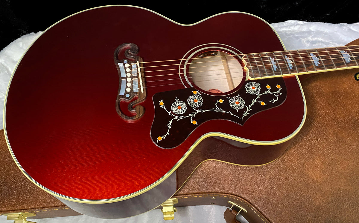NEW! ! Gibson Custom Acoustic SJ-200 Custom Shop Acoustic-Electric Guitar - Burgundy Mist - Authorized Dealer - 4.9 lbs - G07805