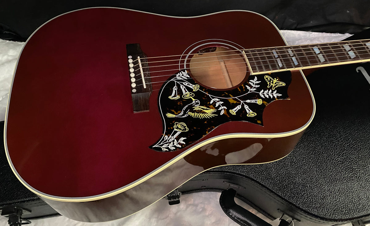 NEW ! Gibson Acoustic Hummingbird Standard Acoustic-Electric Guitar - Wine Red - 4.5lbs - G07804