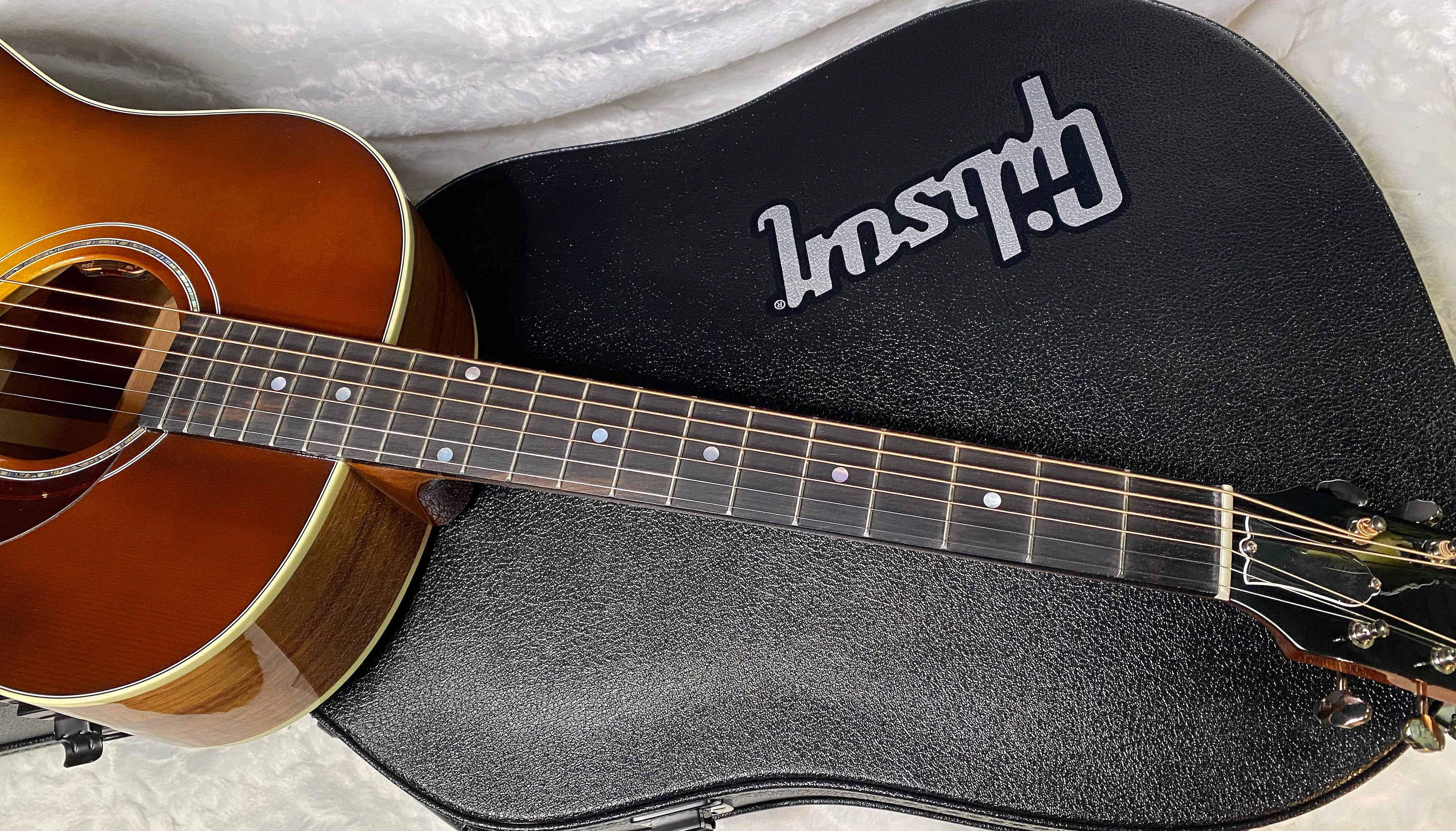 NEW! Gibson Custom Shop J-45 Koa Carpathian Spruce Acoustic-Electric Guitar - Honeyburst - Authorized Dealer - 4.4lbs - G06401