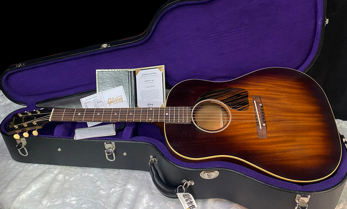 NEW ! Gibson Acoustic 1942 J-45 All Mahogany Acoustic Guitar - Natural Mahogany, Light Aged - Vintage Sunburst - Authorized Dealer - Only 4.3lbs - G07818