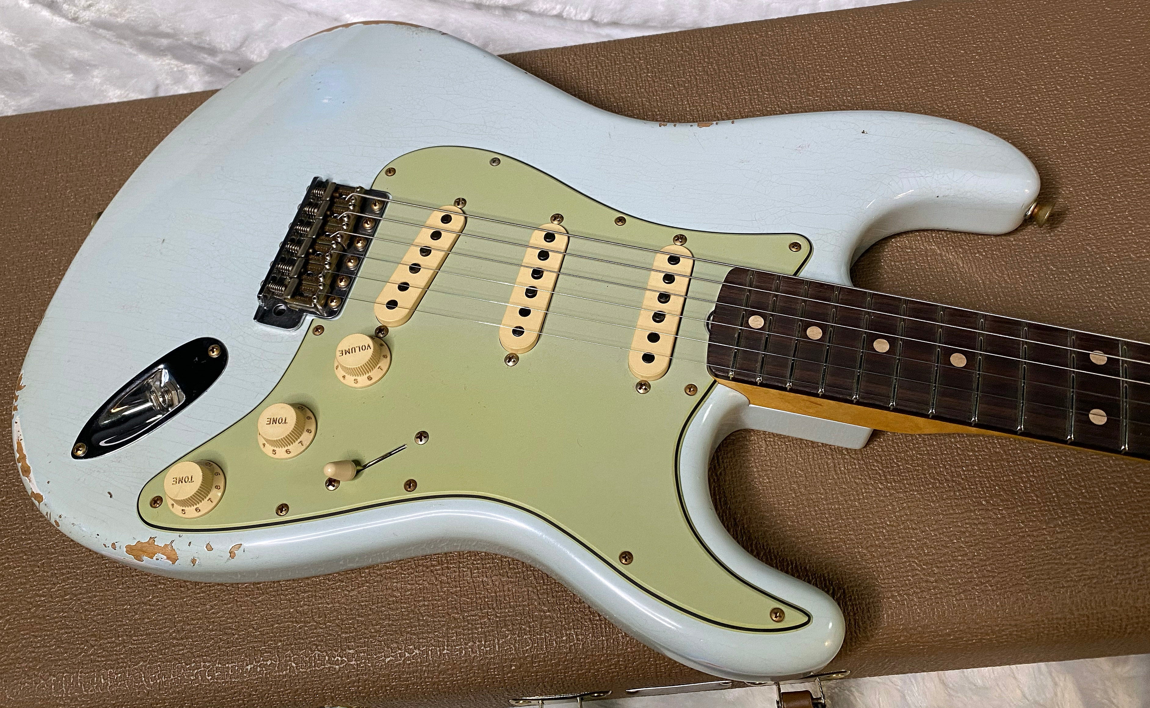 NEW! Fender Limited Edition Custom Shop 1960 Stratocaster Relic - Aged Sonic Blue - Matching Peg Head - 7.8lbs - Authorized Dealer - G07113