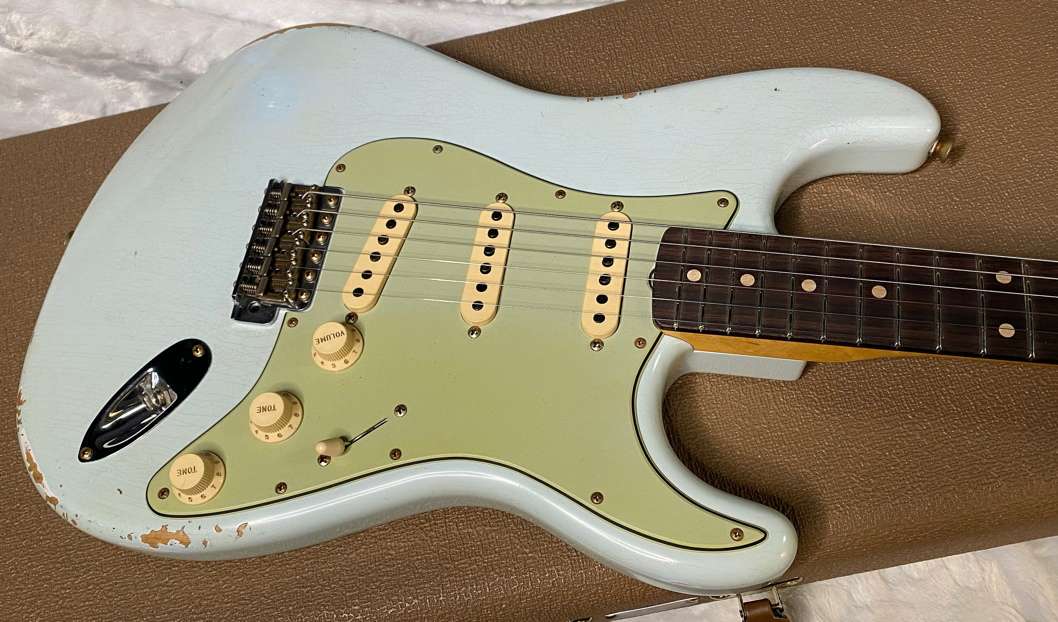 NEW! Fender Limited Edition Custom Shop 1960 Stratocaster Relic - Aged Sonic Blue - Matching Peg Head - 7.8lbs - Authorized Dealer - G07113