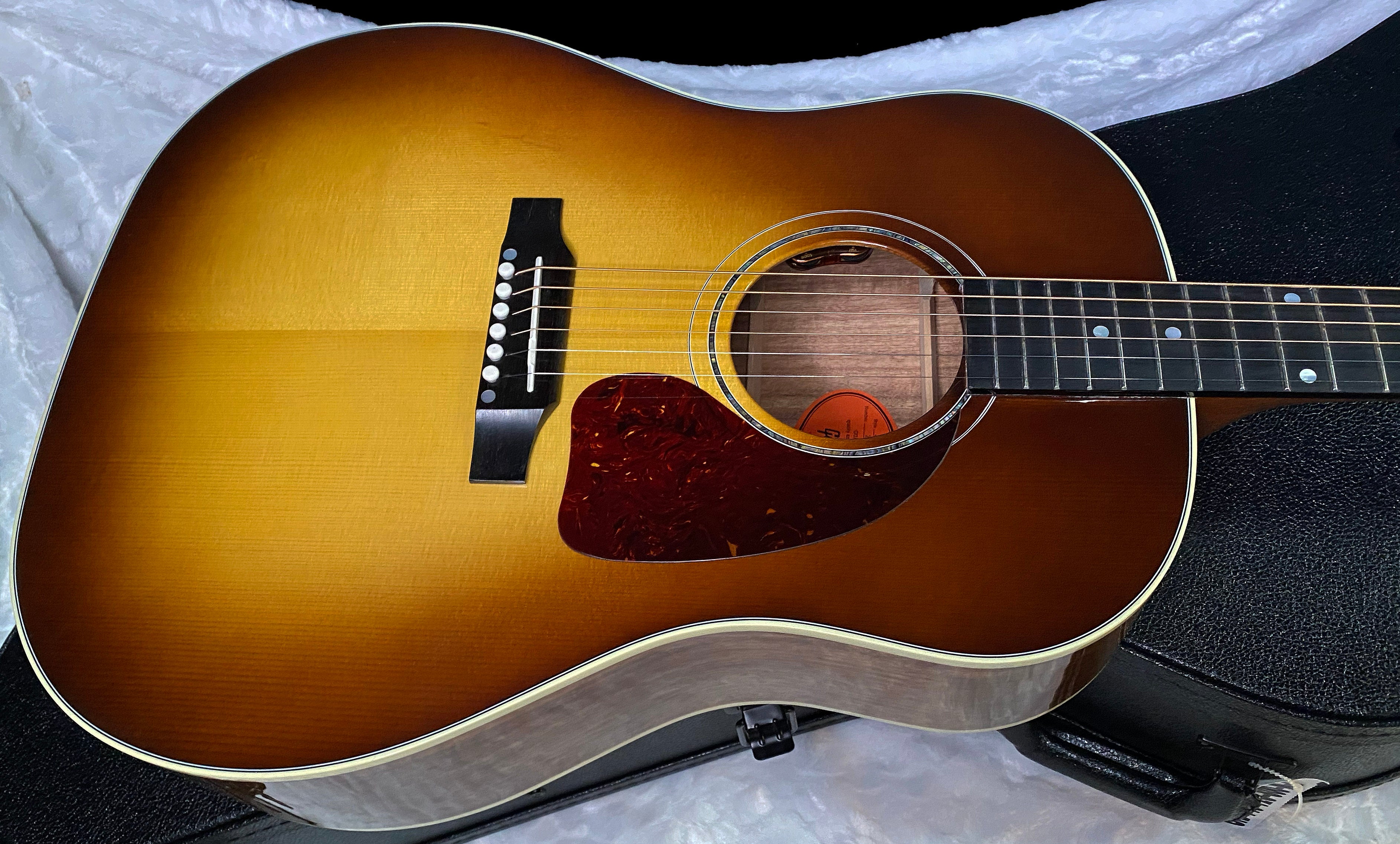 NEW! Gibson Custom Shop J-45 Koa Carpathian Spruce Acoustic-Electric Guitar - Honeyburst - Authorized Dealer - 4.4lbs - G06396