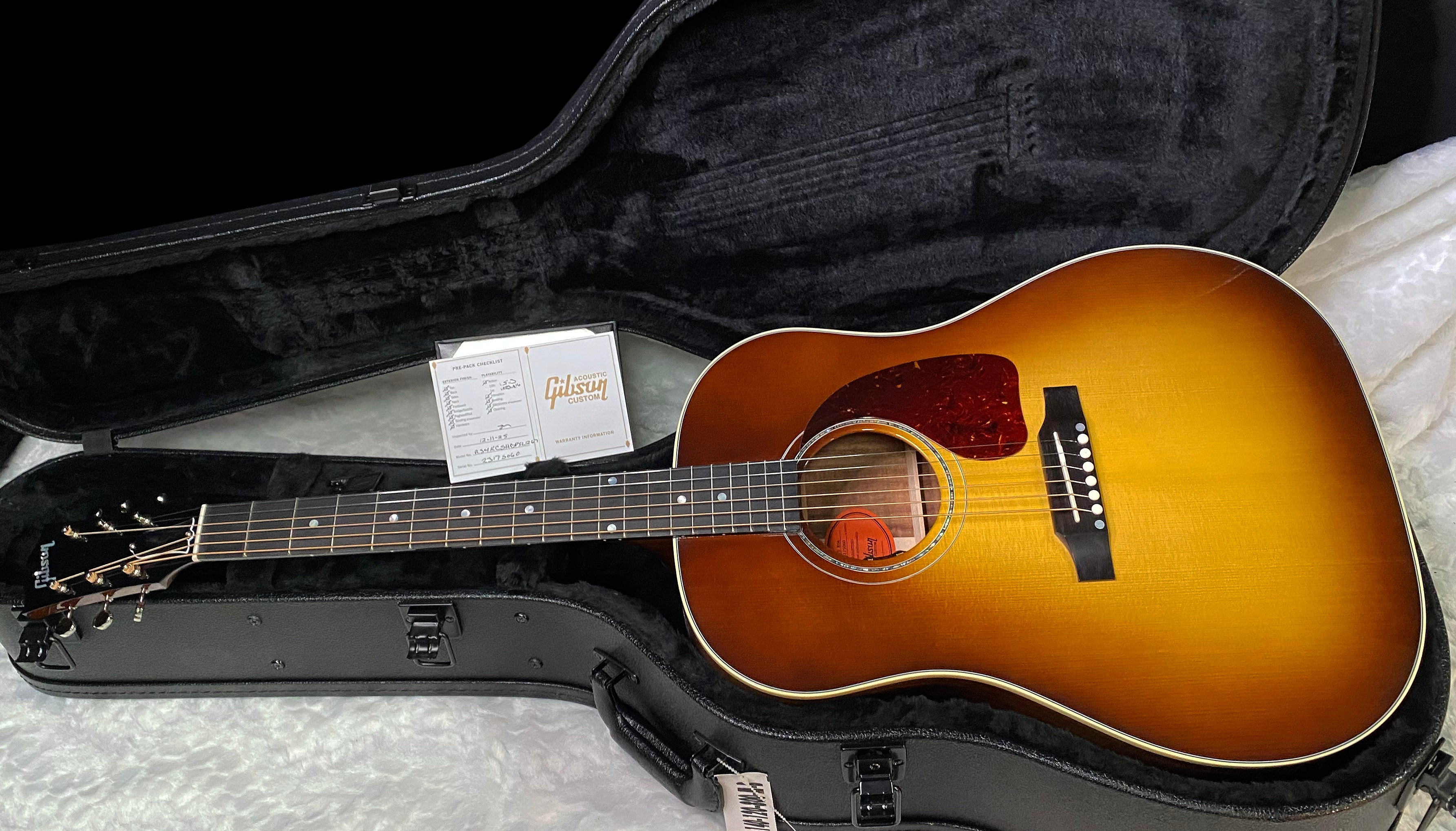 NEW! Gibson Custom Shop J-45 Koa Carpathian Spruce Acoustic-Electric Guitar - Honeyburst - Authorized Dealer - 4.4lbs - G06396