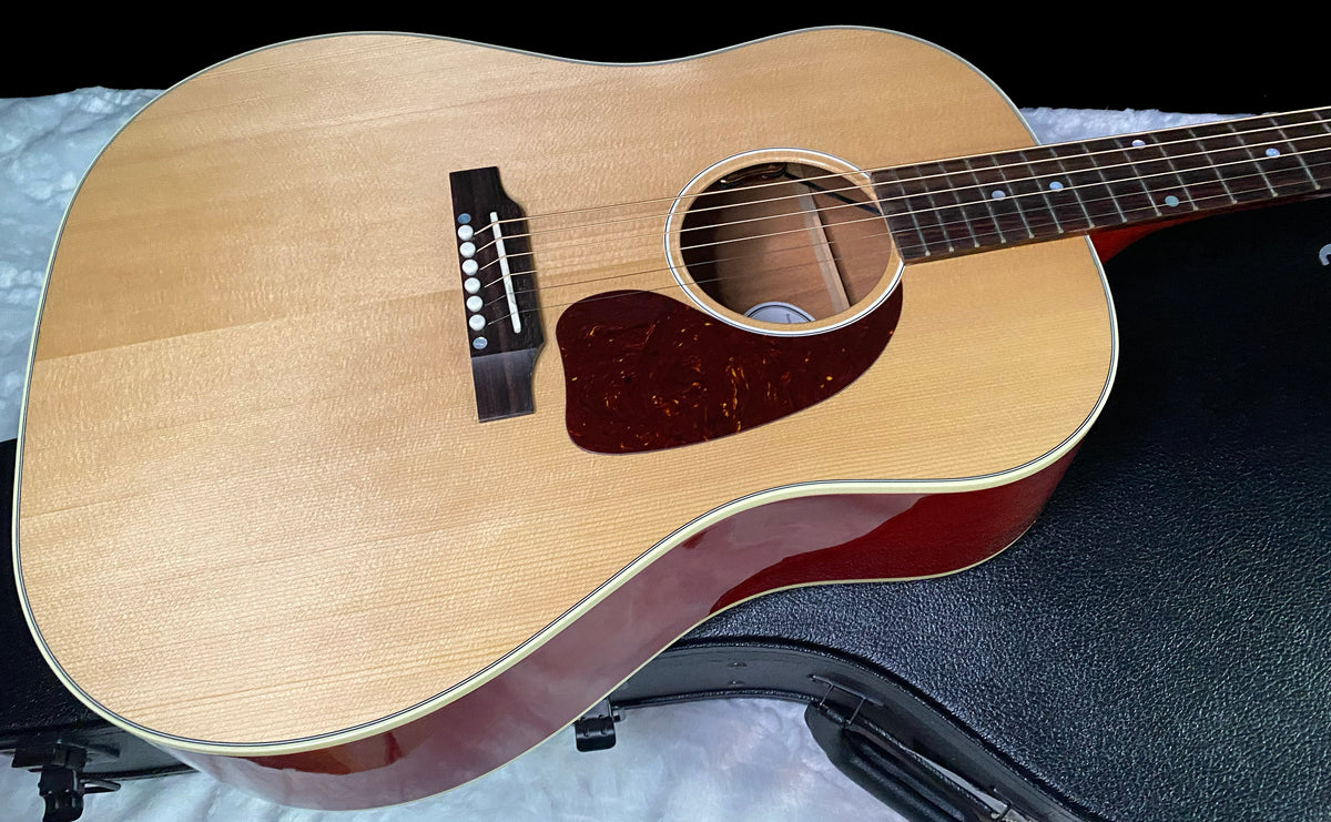 NEW ! Gibson Acoustic J-45 Standard Acoustic Electric Guitar - Natural Gloss Cherry Back - 4.7lbs - Authorized Dealer - G07824