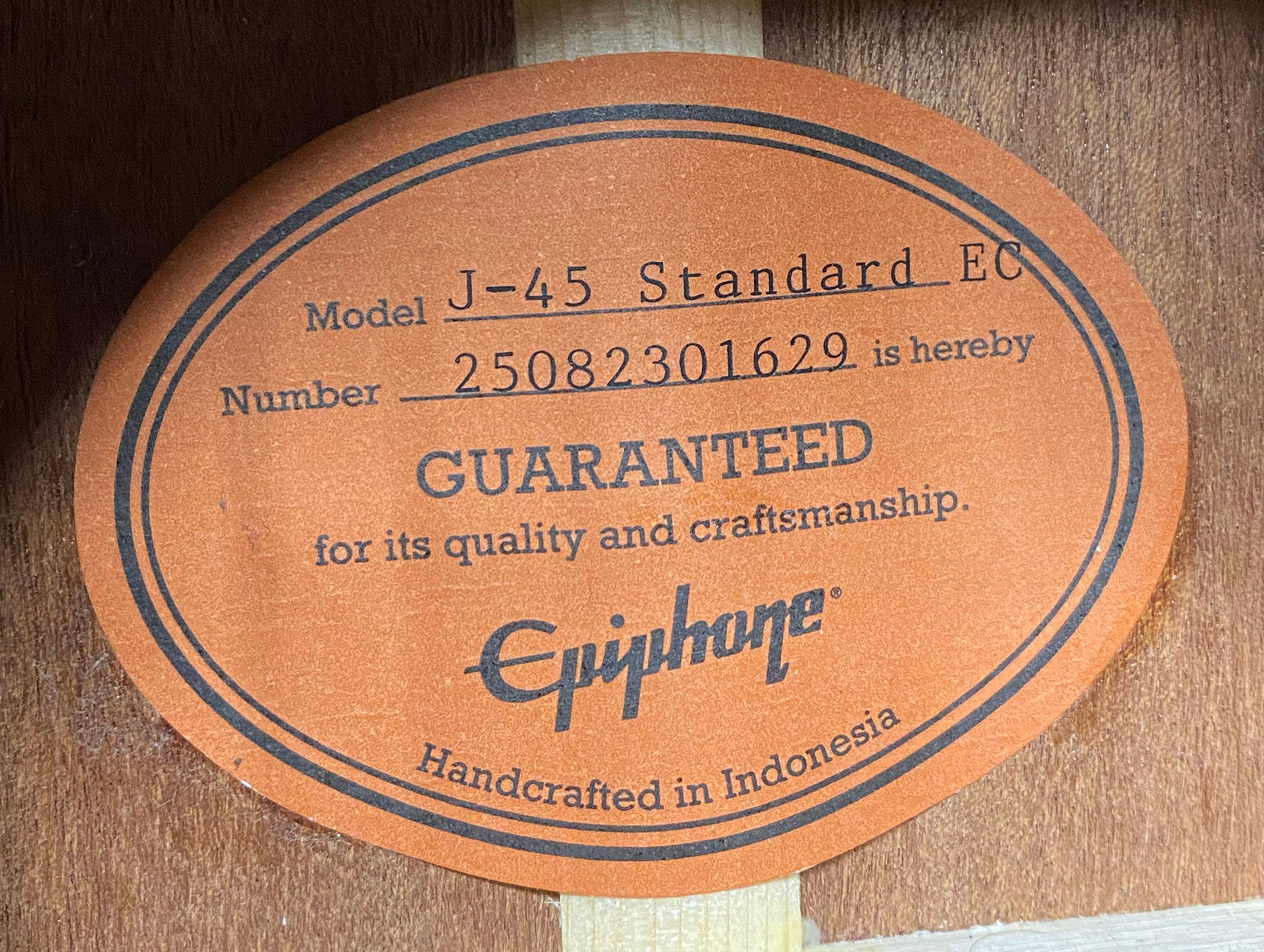 NEW! Epiphone Inspired by Gibson J-45 Standard EC Acoustic-Electric Guitar - Vintage Sunburst - 5.5lbs - Authorized Dealer - G07109