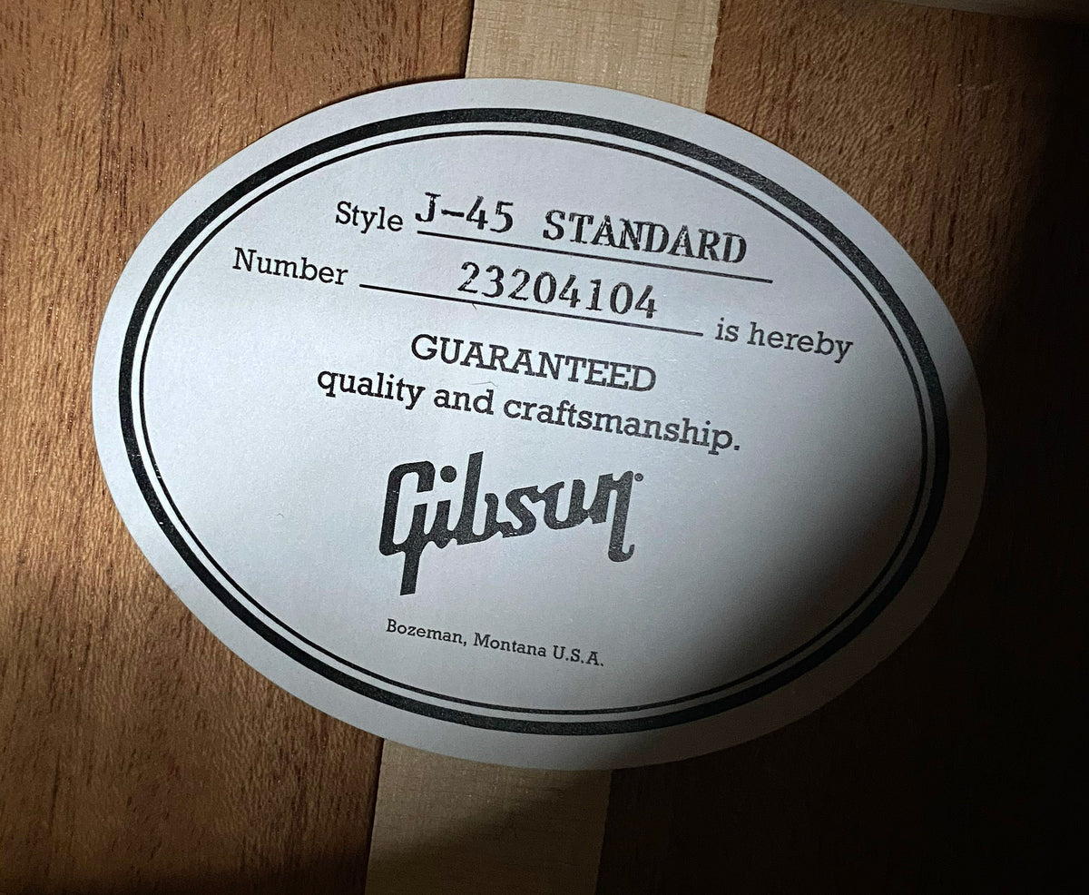 NEW ! Gibson Acoustic J-45 Standard Acoustic Electric Guitar - Natural Gloss Cherry Back - 4.7lbs - Authorized Dealer - G07824