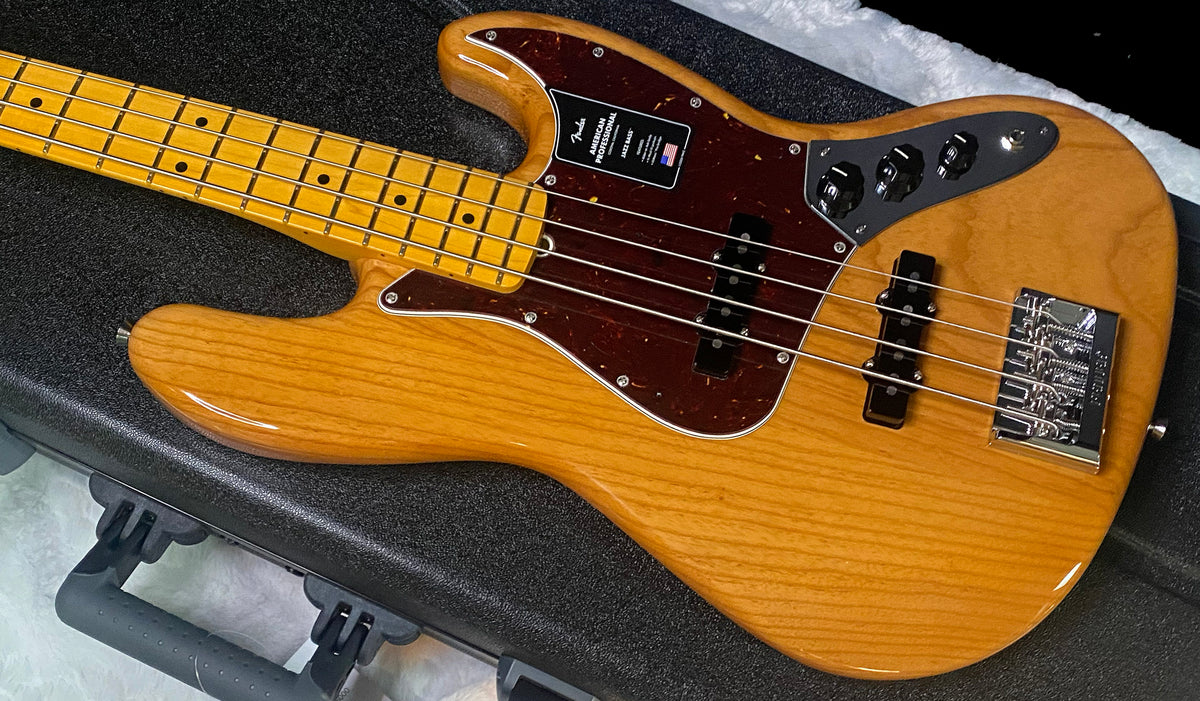 NEW ! Fender American Professional Jazz Bass Maple Fingerboard - Ash Body - Natural Finish - 8.8lbs - Authorized Dealer - In-Stock! G07810