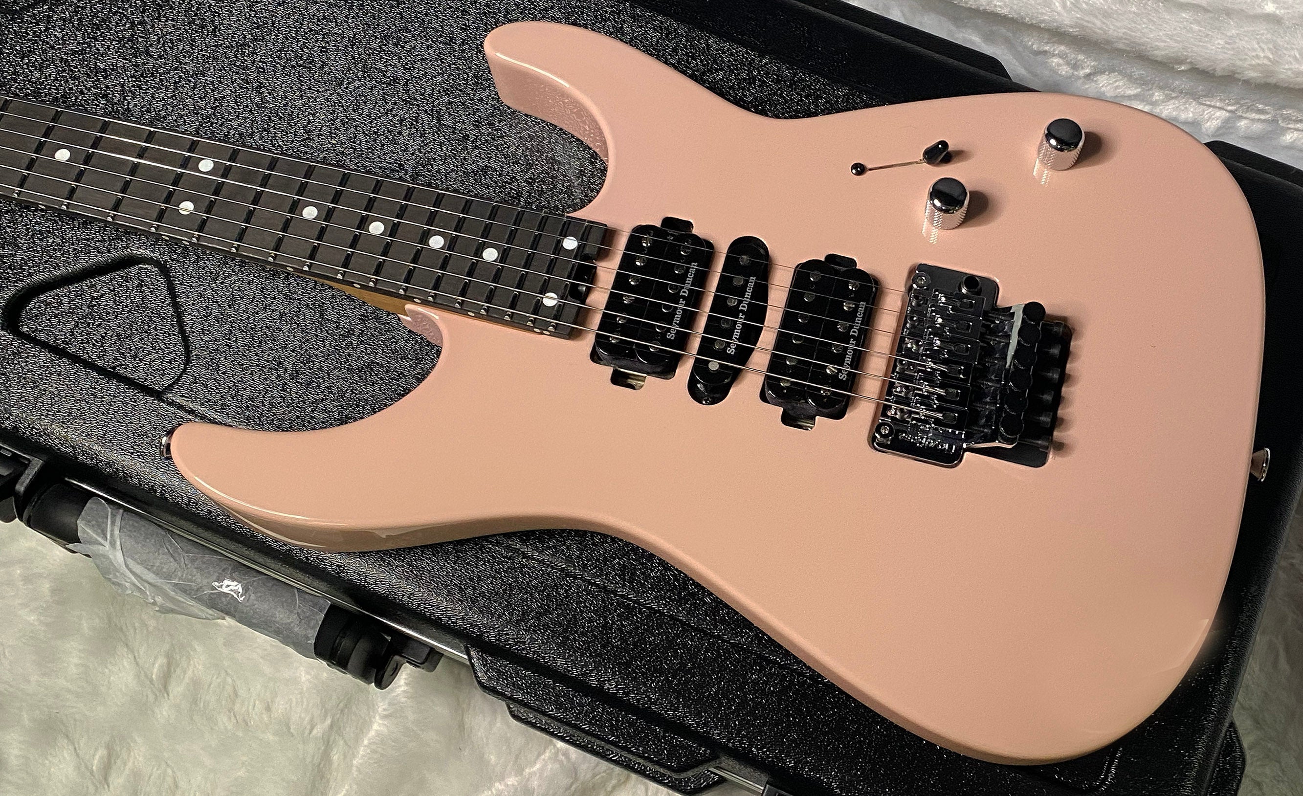 NEW ! Jackson Custom Shop Dinky HSH - Roasted Maple Neck & Ebony Fretboard - DK - Shell Pink - Authorized Dealer - 8.35 lbs - G07118