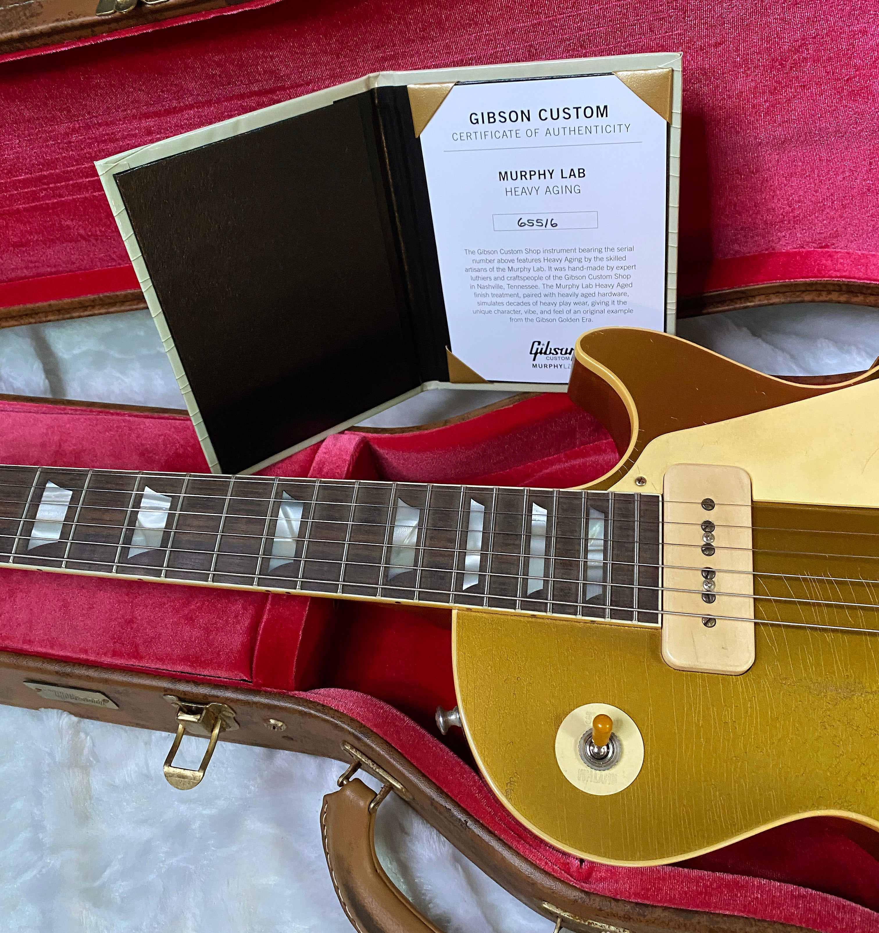 NEW ! Gibson Custom Shop 1956 Les Paul Goldtop Murphy Lab Heavy Aged Reissue - 8.9lbs - Authorized Dealer - G06405