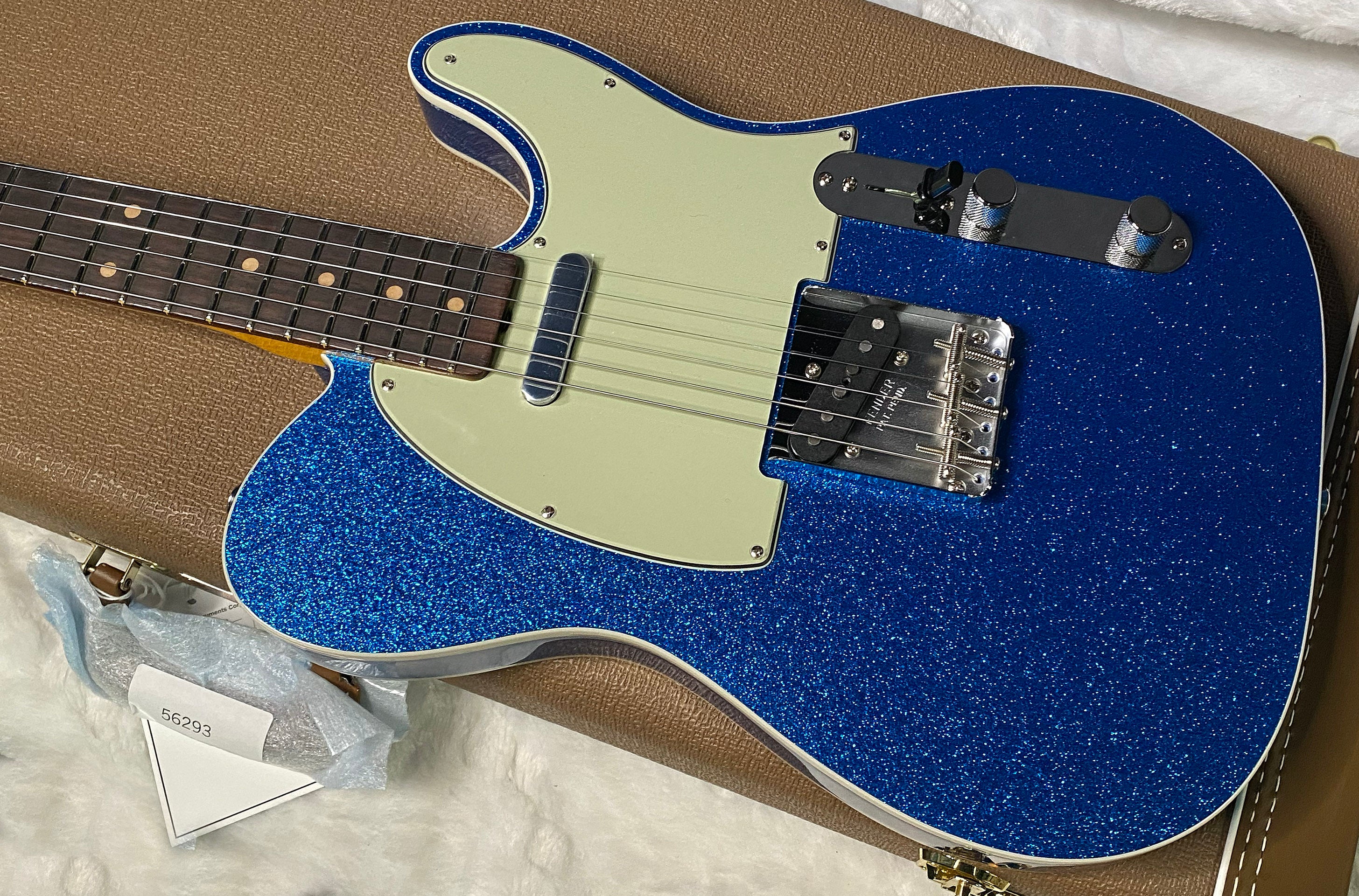 NEW! Fender Custom Shop Flamethrower Telecaster Custom - NOS - Modern Specs - Texas Special Pick-Ups - AAAA Flamed Neck - Blue Sparkle - Authorized Dealer - 7.8 lbs - G07121