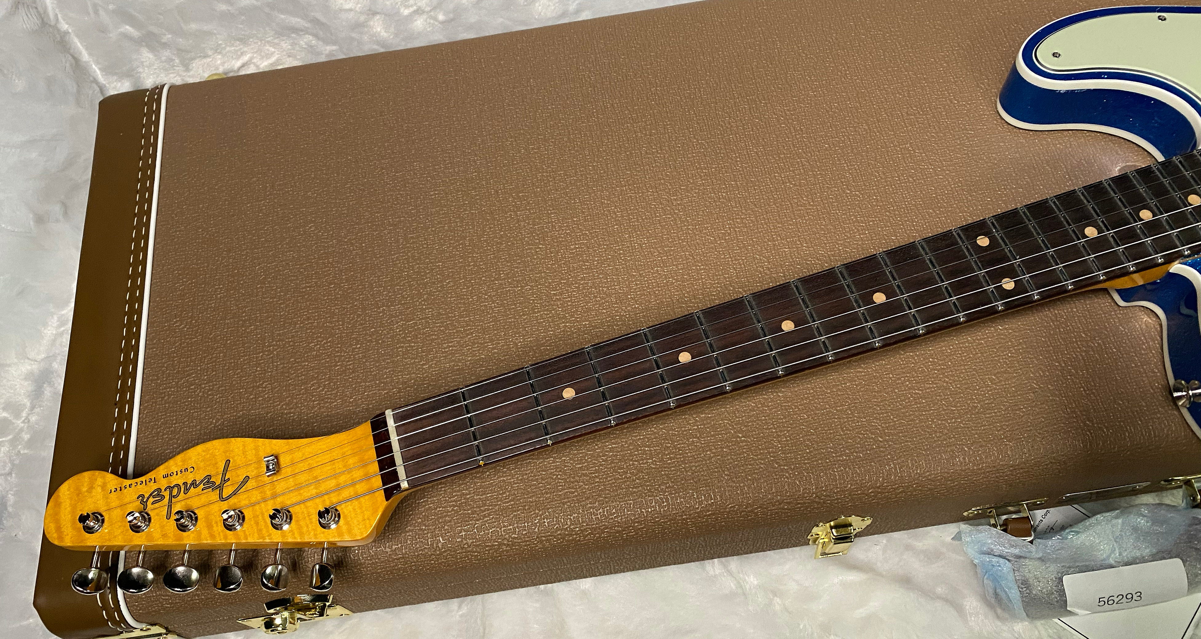 NEW! Fender Custom Shop Flamethrower Telecaster Custom - NOS - Modern Specs - Texas Special Pick-Ups - AAAA Flamed Neck - Blue Sparkle - Authorized Dealer - 7.8 lbs - G07121