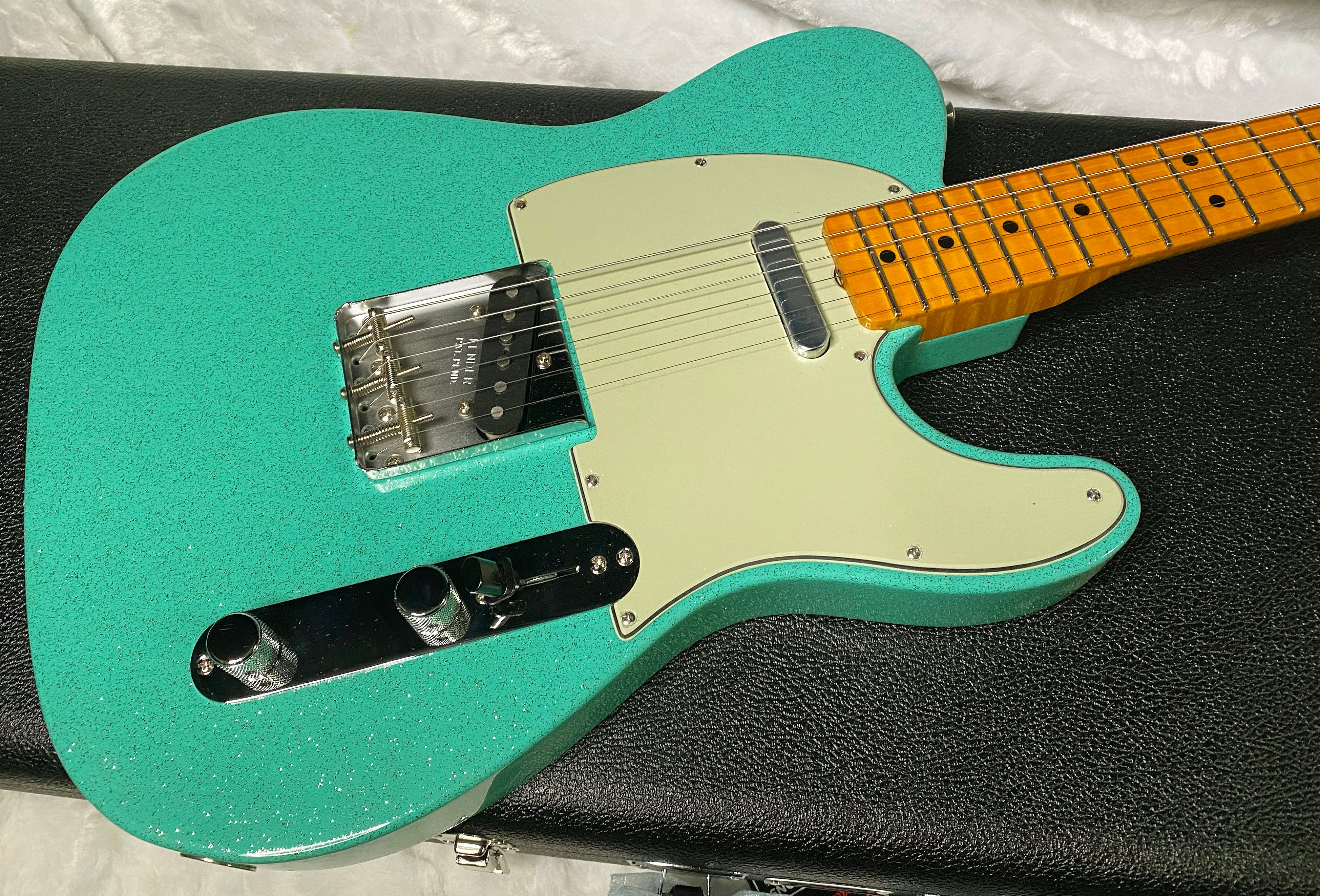 NEW! Fender Custom Shop Flamethrower Telecaster Custom - NOS - Modern Specs - Texas Special Pick-Ups - AAAA Flamed Neck - Seafoam Green Sparkle - Authorized Dealer - 7.6lbs - G07120