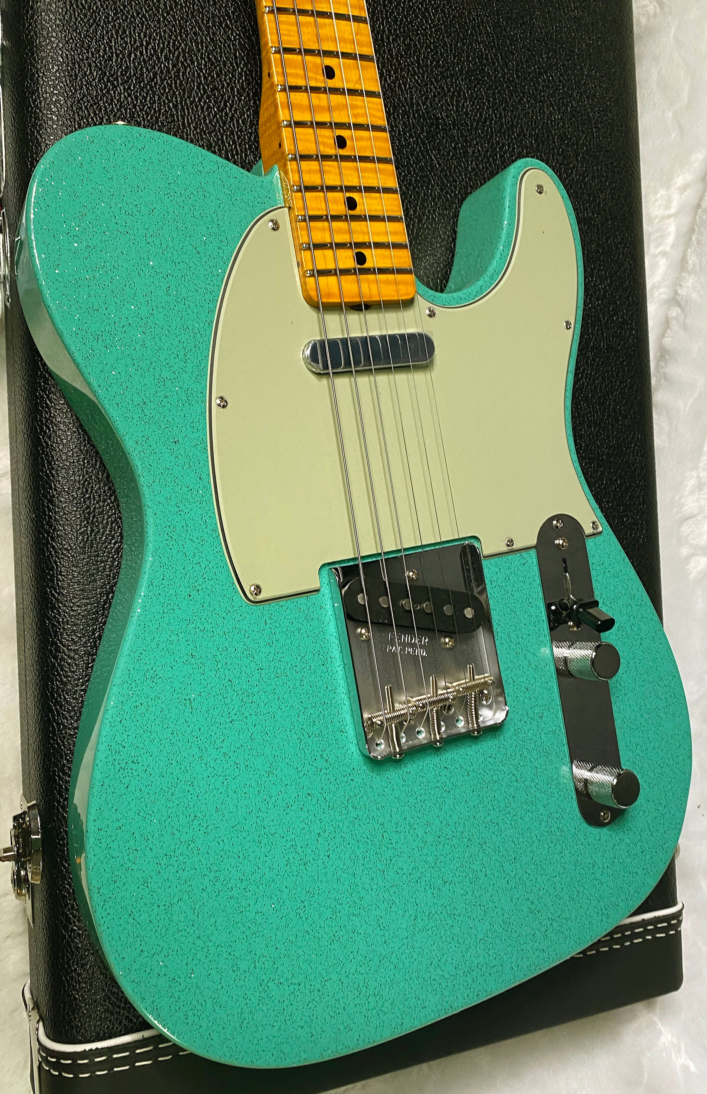 NEW! Fender Custom Shop Flamethrower Telecaster Custom - NOS - Modern Specs - Texas Special Pick-Ups - AAAA Flamed Neck - Seafoam Green Sparkle - Authorized Dealer - 7.6lbs - G07120