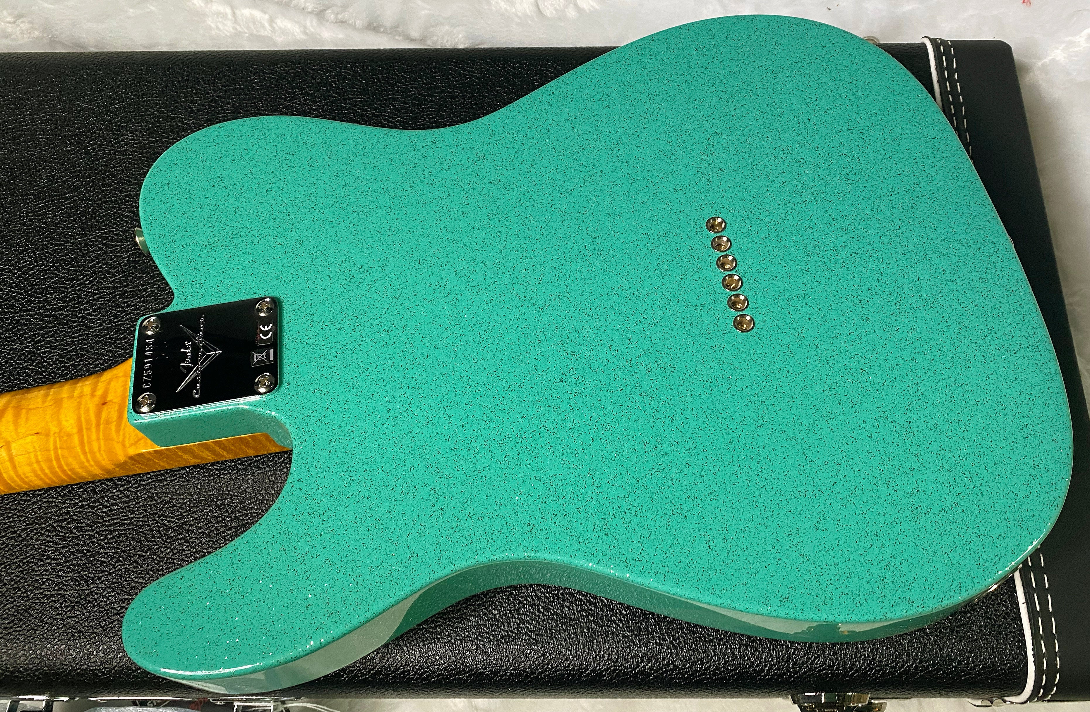 NEW! Fender Custom Shop Flamethrower Telecaster Custom - NOS - Modern Specs - Texas Special Pick-Ups - AAAA Flamed Neck - Seafoam Green Sparkle - Authorized Dealer - 7.6lbs - G07120