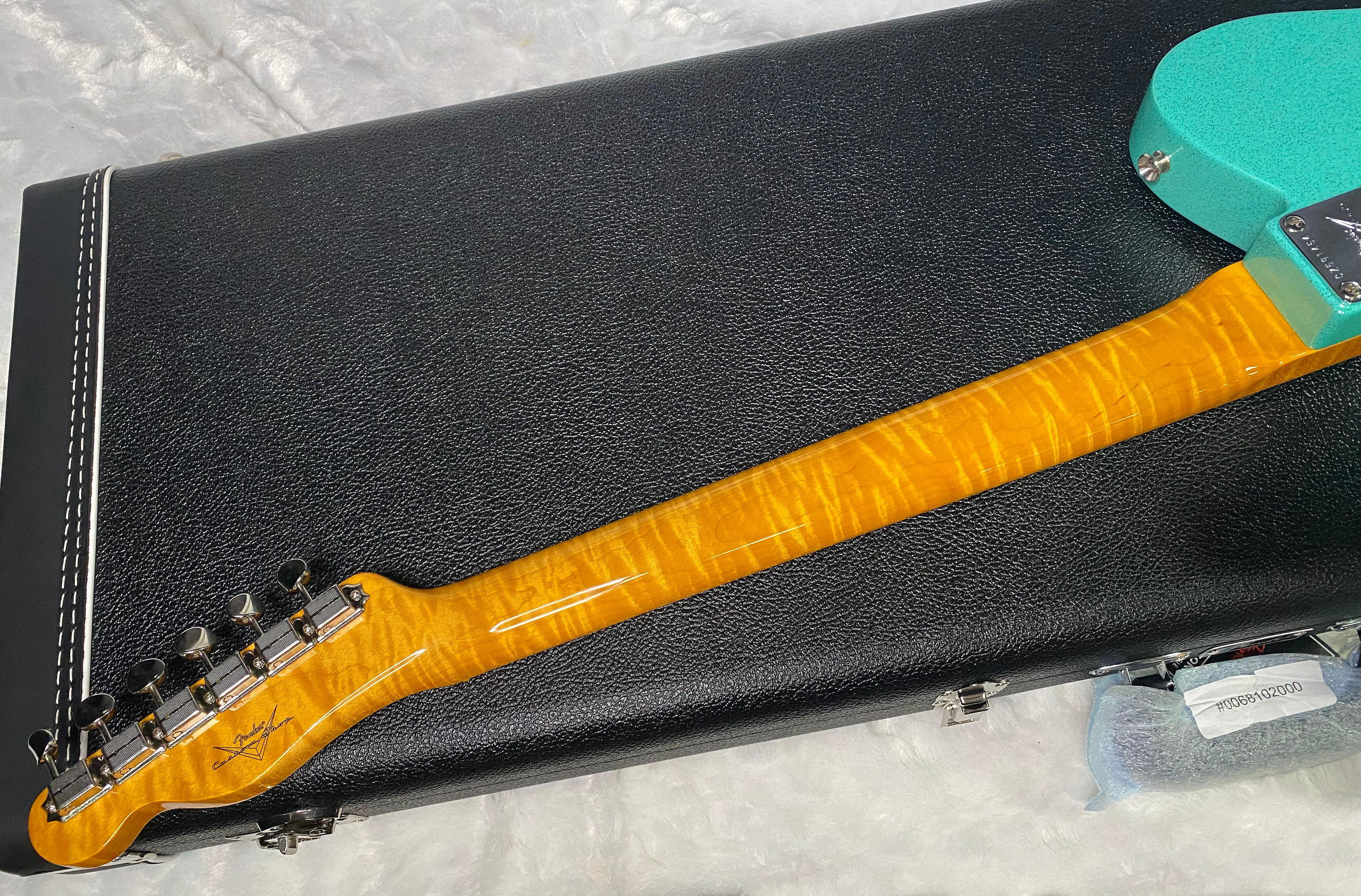 NEW! Fender Custom Shop Flamethrower Telecaster Custom - NOS - Modern Specs - Texas Special Pick-Ups - AAAA Flamed Neck - Seafoam Green Sparkle - Authorized Dealer - 7.6lbs - G07120