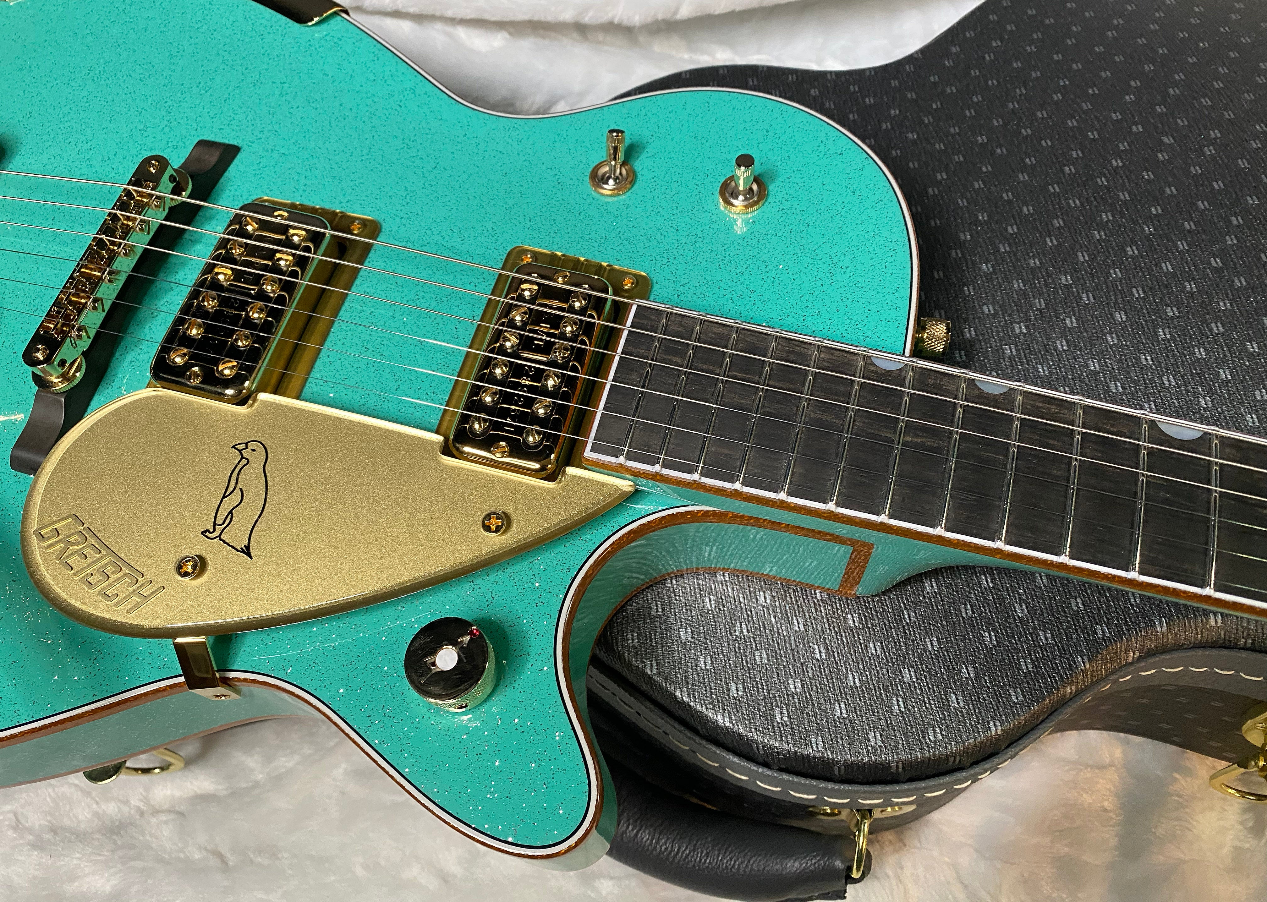 NEW! Gretsch G6134CS-59 Penguin - Bigsby - Master Built - Gonzalo Madrigal - Seafoam Green Sparkle - Authorized Dealer! RARE! Weighs 8.55 lbs - G07128