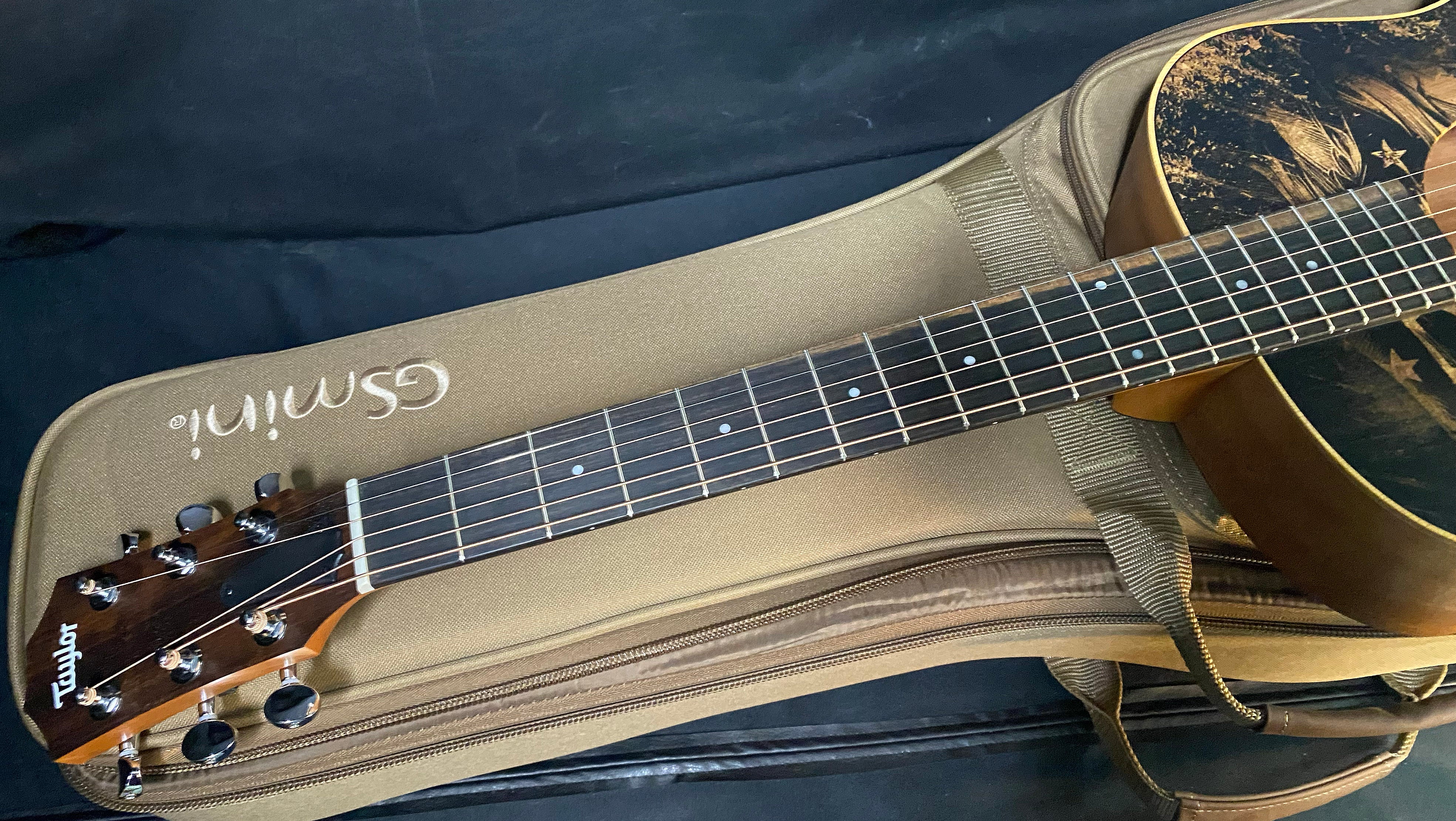 NEW Taylor Guitars 4 Vets GS Mini Americana Special Edition Acoustic Guitar - Custom Artwork - G05685