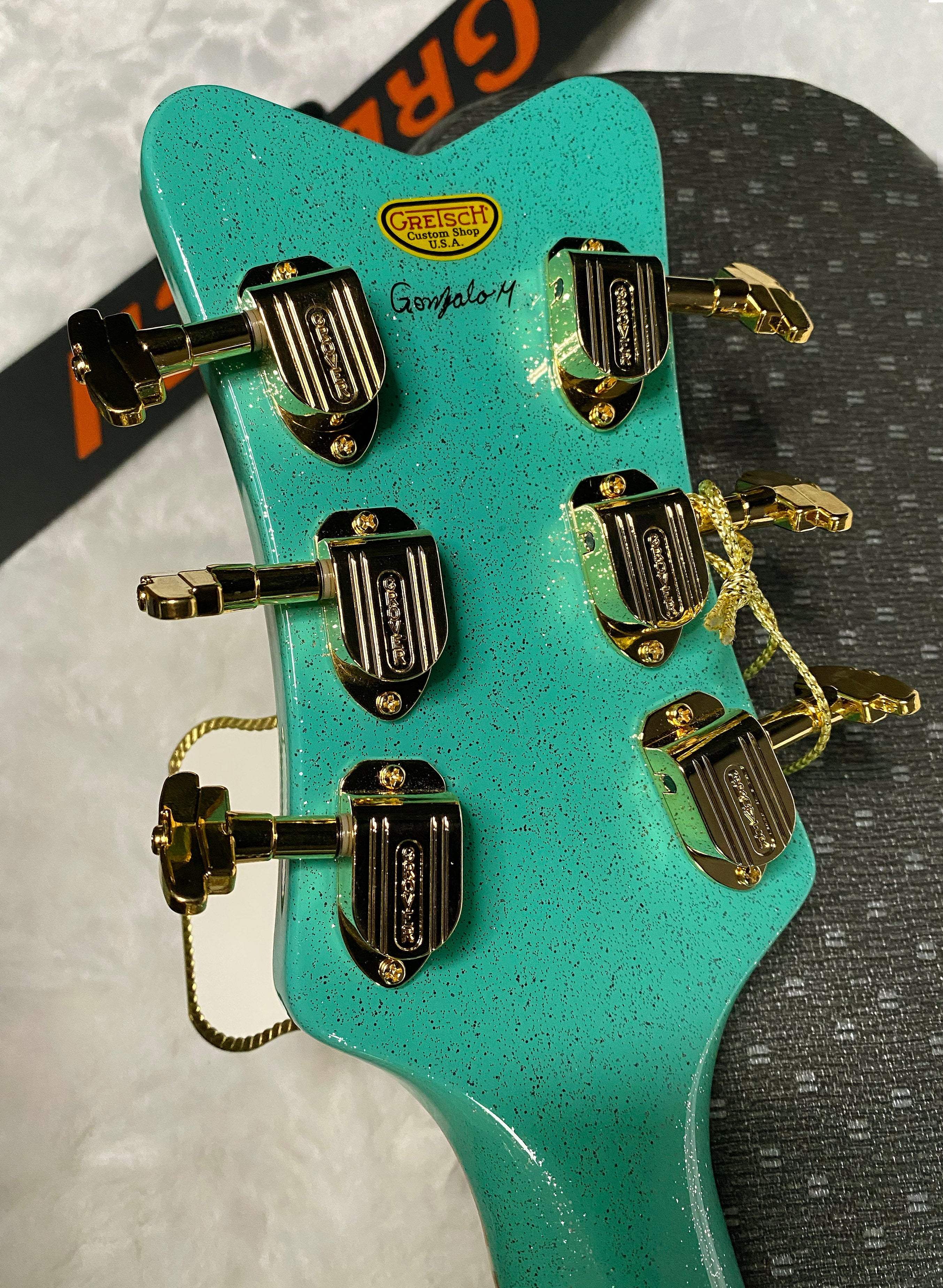 NEW! Gretsch G6134CS-59 Penguin - Bigsby - Master Built - Gonzalo Madrigal - Seafoam Green Sparkle - Authorized Dealer! RARE! Weighs 8.55 lbs - G07128