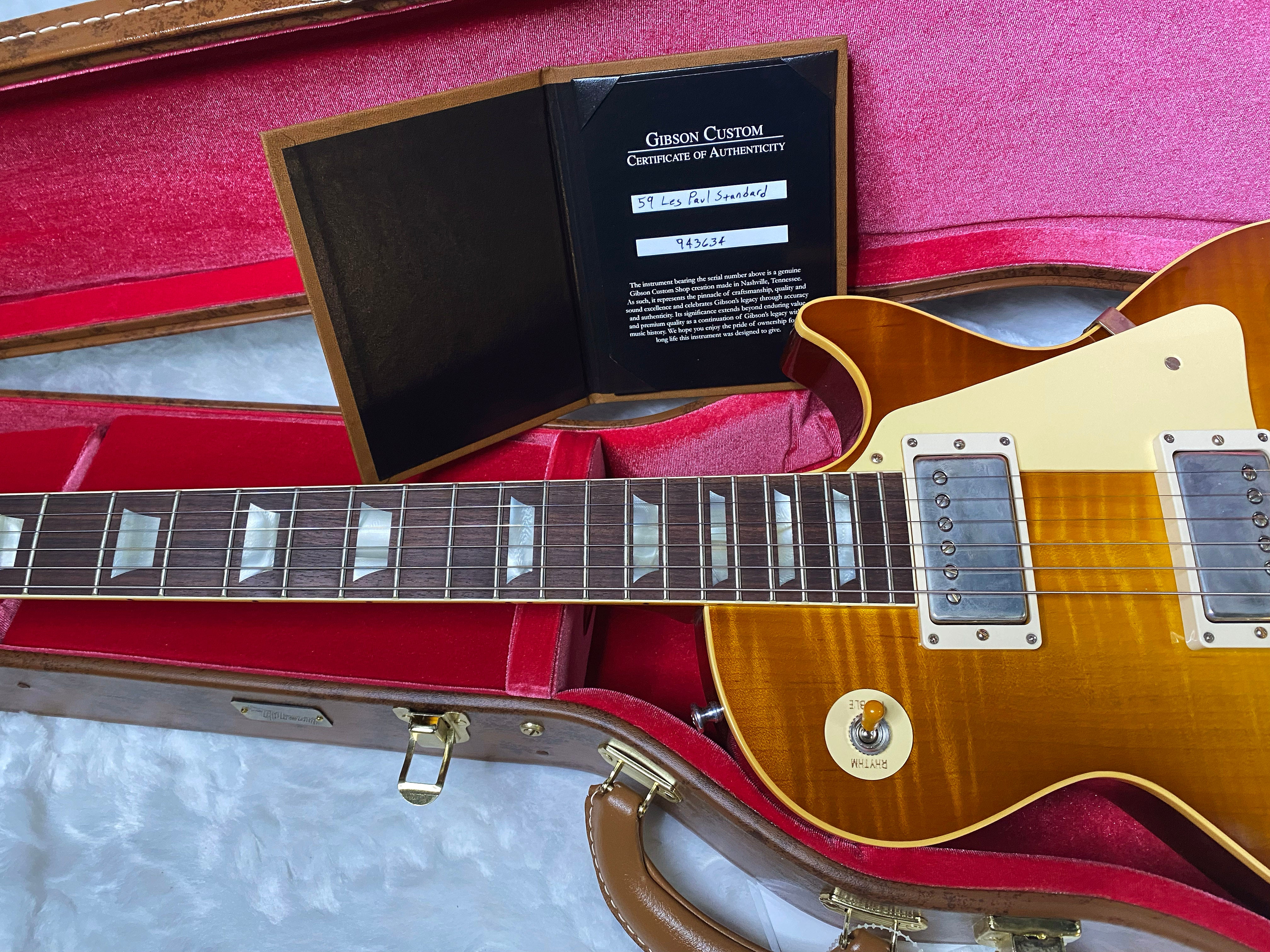 NEW ! Gibson Custom Shop 1959 Les Paul - Golden Poppy Burst - Authorized Dealer - Hand Picked KILLER Flame Top - MONSTER TOP VOS - 8.9 lbs - G06461