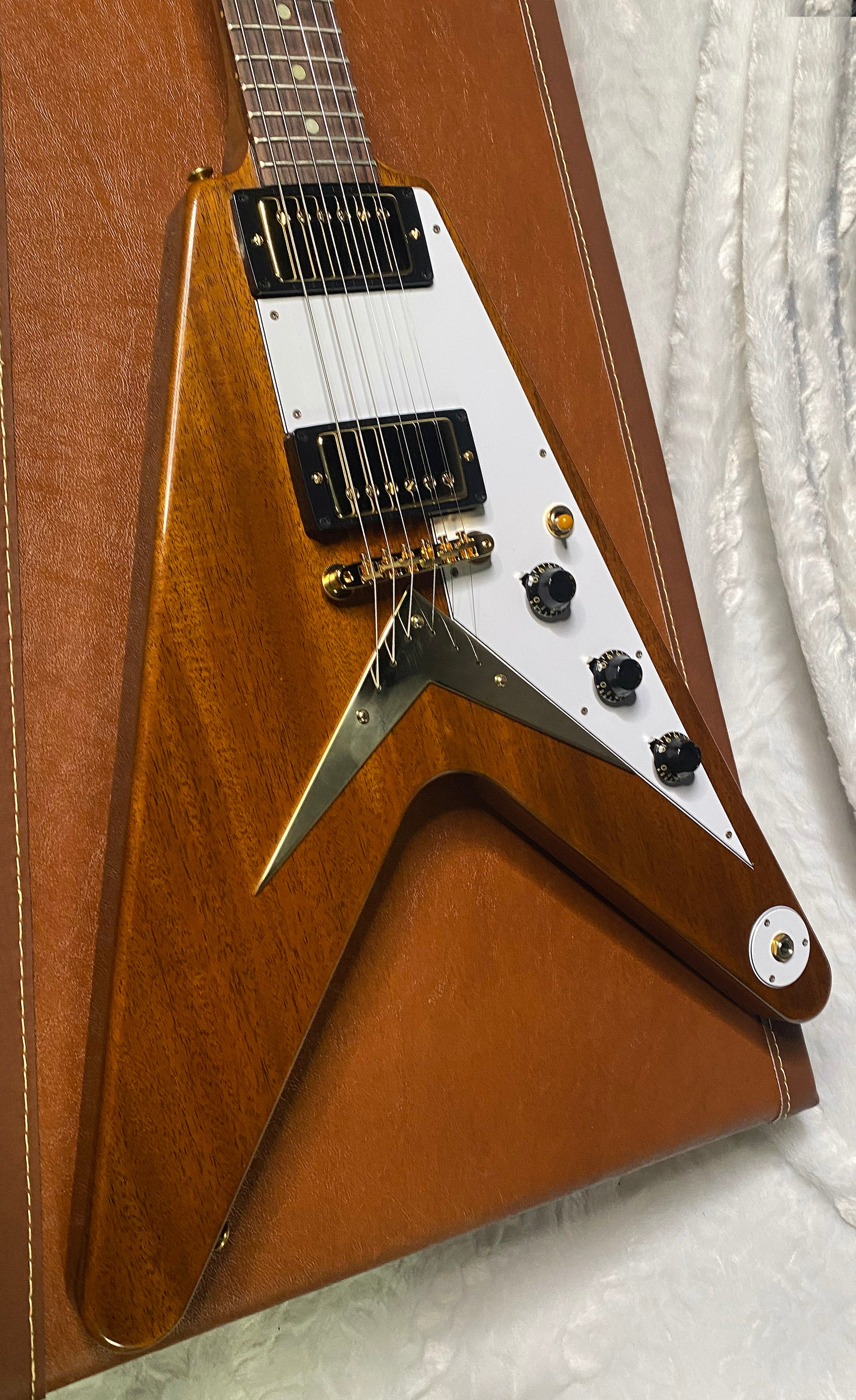 NEW! Gibson Custom 1958 Mahogany Flying V Reissue Electric Guitar - Antique Natural, VOS - WOW - Authorized Dealer - Only 6.9lbs! - G07132