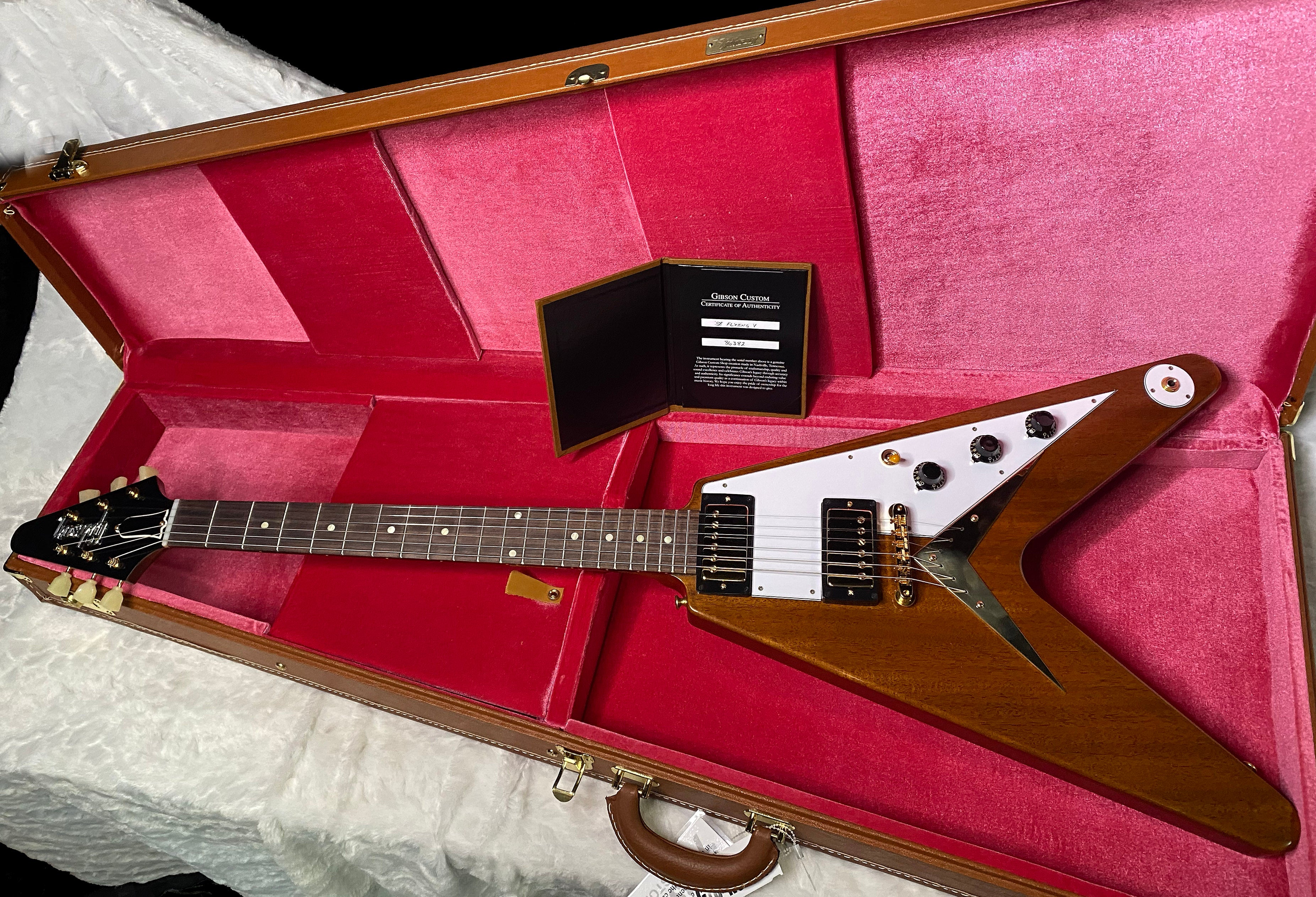 NEW! Gibson Custom 1958 Mahogany Flying V Reissue Electric Guitar - Antique Natural, VOS - WOW - Authorized Dealer - Only 6.9lbs! - G07132