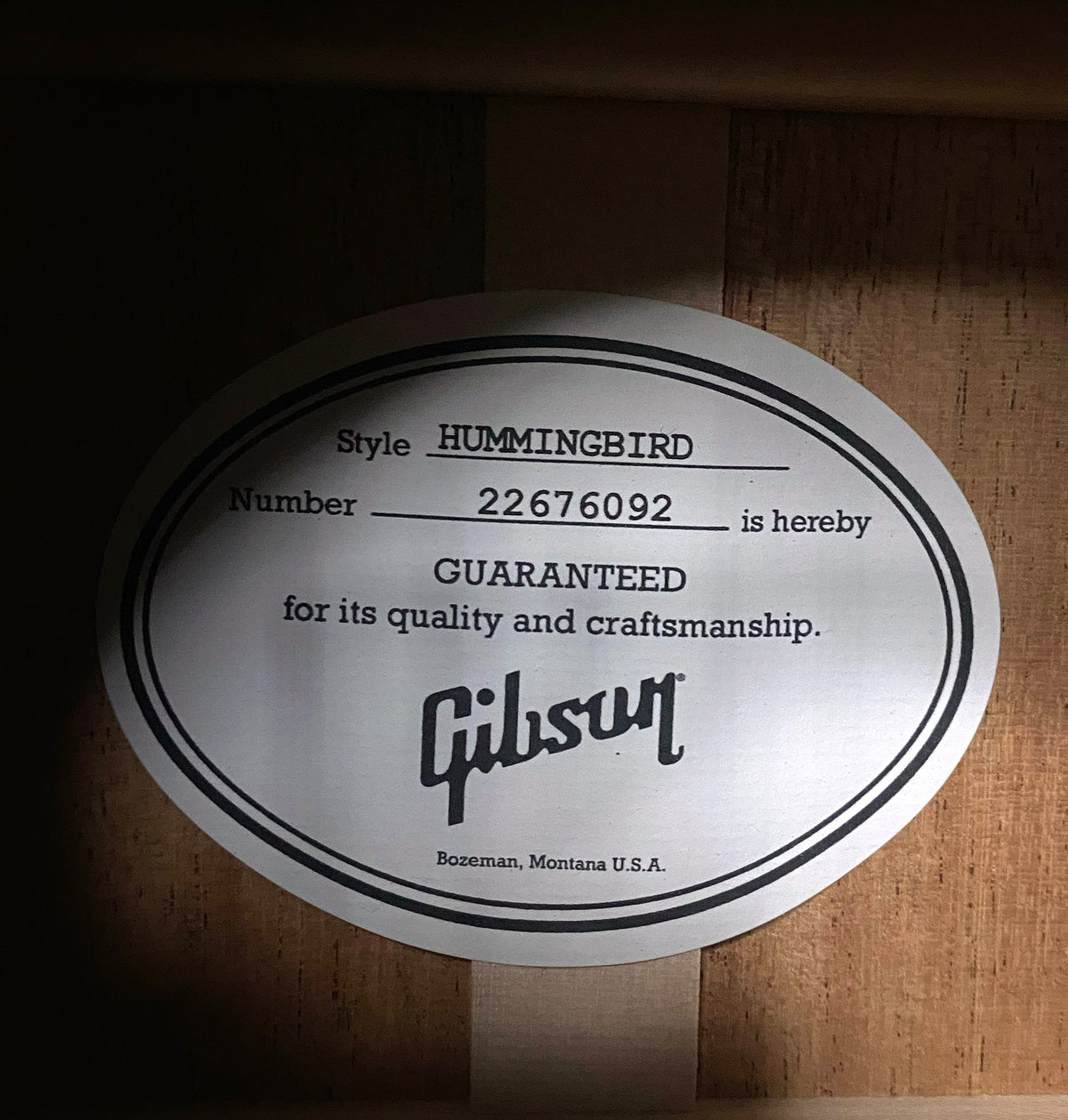 NEW ! Gibson Hummingbird Standard - Vintage Sunburst - Acoustic Electric - Baggs HiFi DNA System - Authorized Dealer - 4.9lbs - G07863