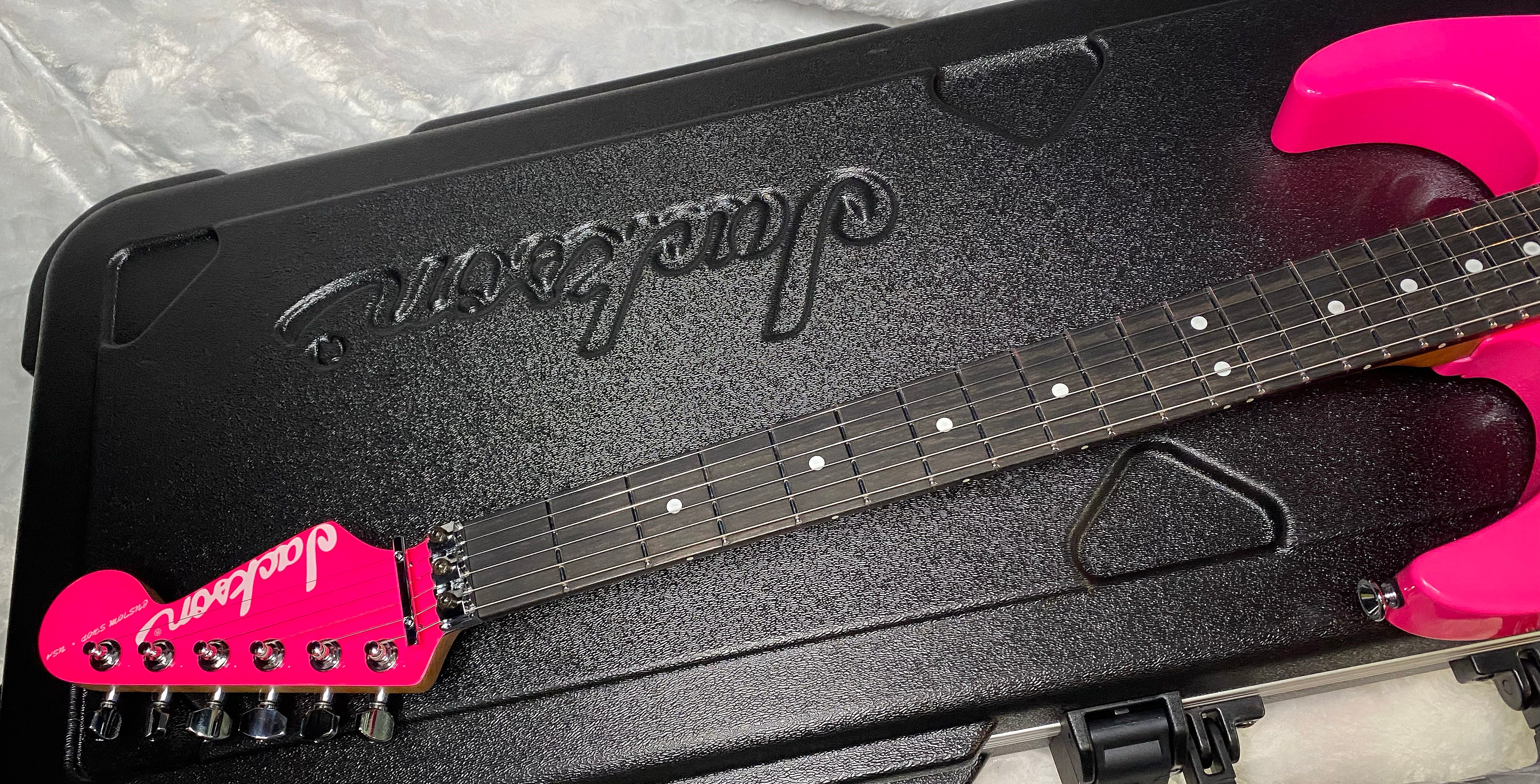 NEW ! Jackson Custom Shop Dinky HSH - Roasted Maple Neck & Ebony Fretboard - DK - Neon Pink - Authorized Dealer - 8.1 lbs - G07143
