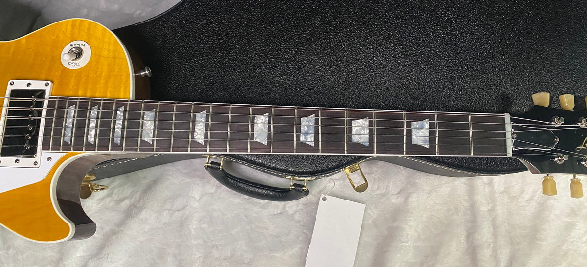 NEW! Gibson Custom Les Paul Standard Electric Guitar - Trans Amber - 9.3lbs - Authorized Dealer - G07877