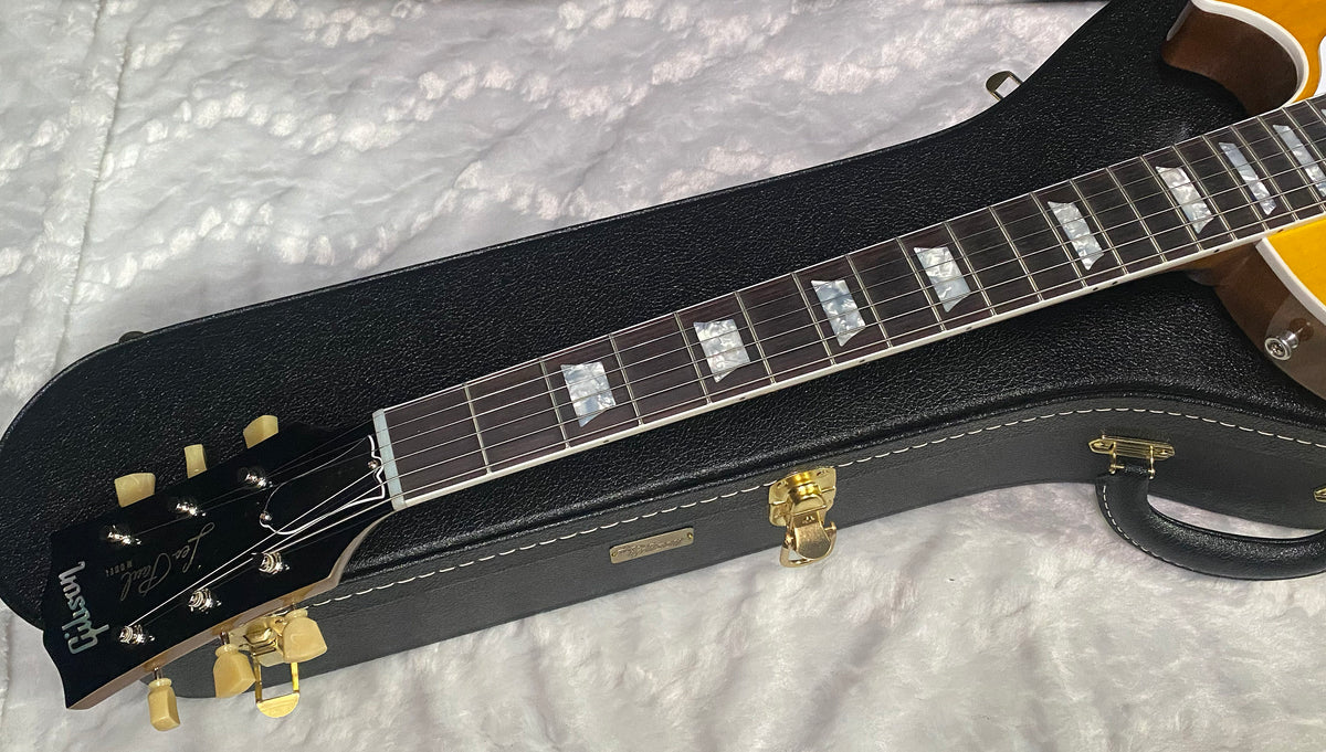 NEW! Gibson Custom Les Paul Standard Electric Guitar - Trans Amber - 9.3lbs - Authorized Dealer - G07877