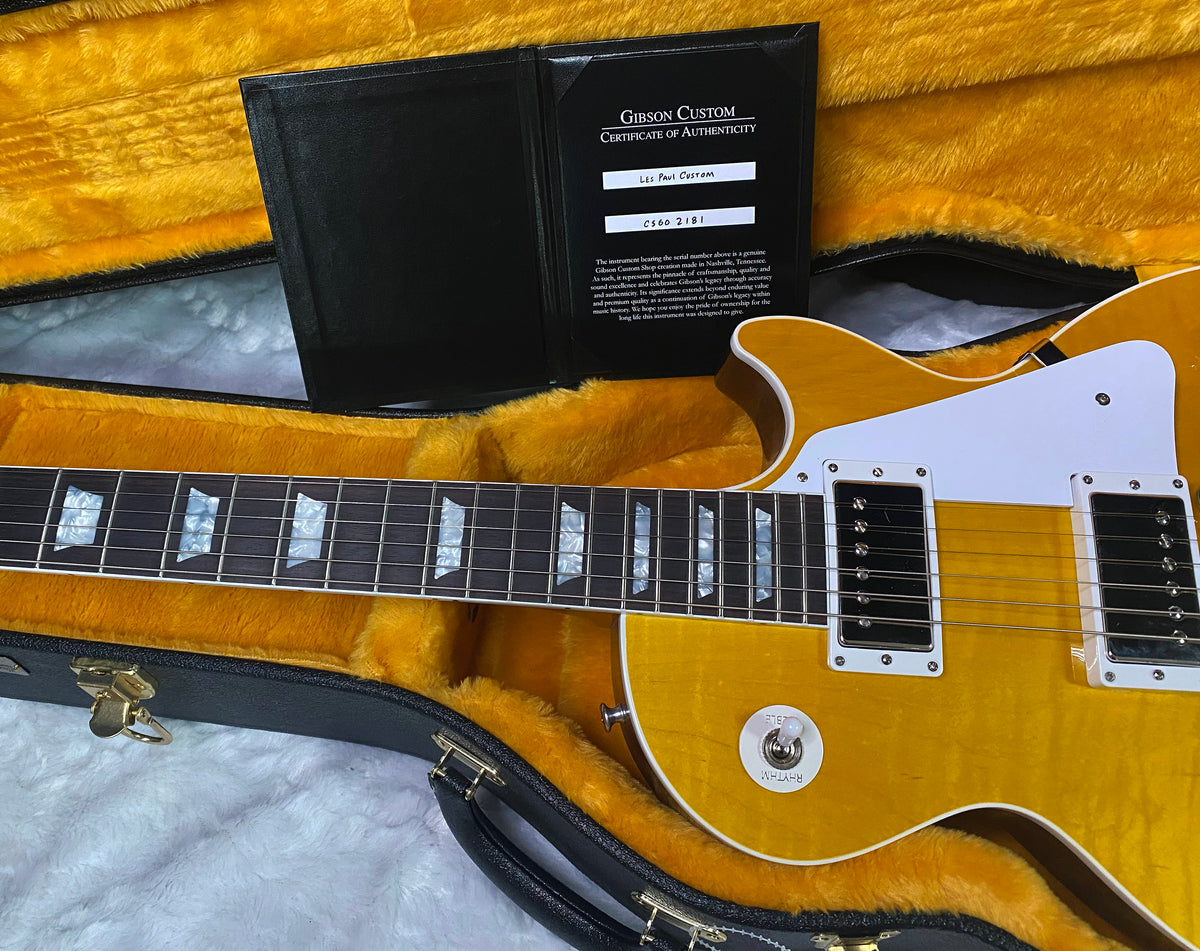 NEW! Gibson Custom Les Paul Standard Electric Guitar - Trans Amber - 9.3lbs - Authorized Dealer - G07877