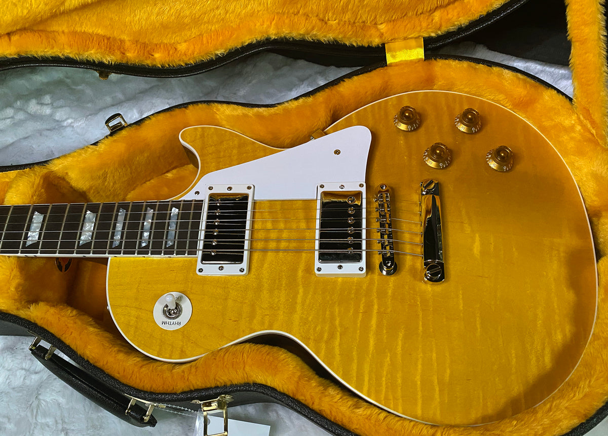 NEW! Gibson Custom Les Paul Standard Electric Guitar - Trans Amber - 9.3lbs - Authorized Dealer - G07877